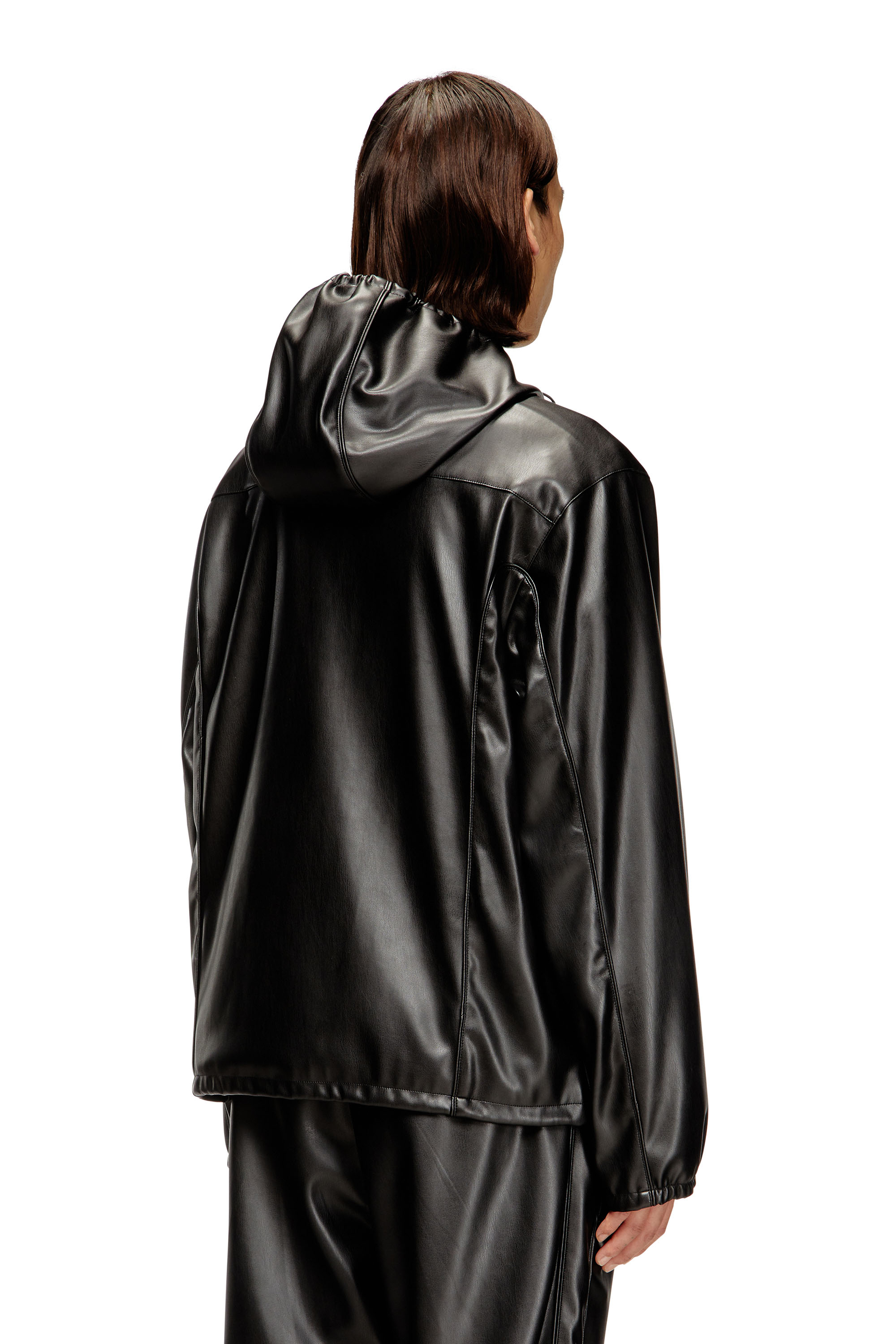 Diesel - J-HIVES-PGBX, Herren Windjacke mit Kapuze aus beschichtetem Stoff in Schwarz - 4