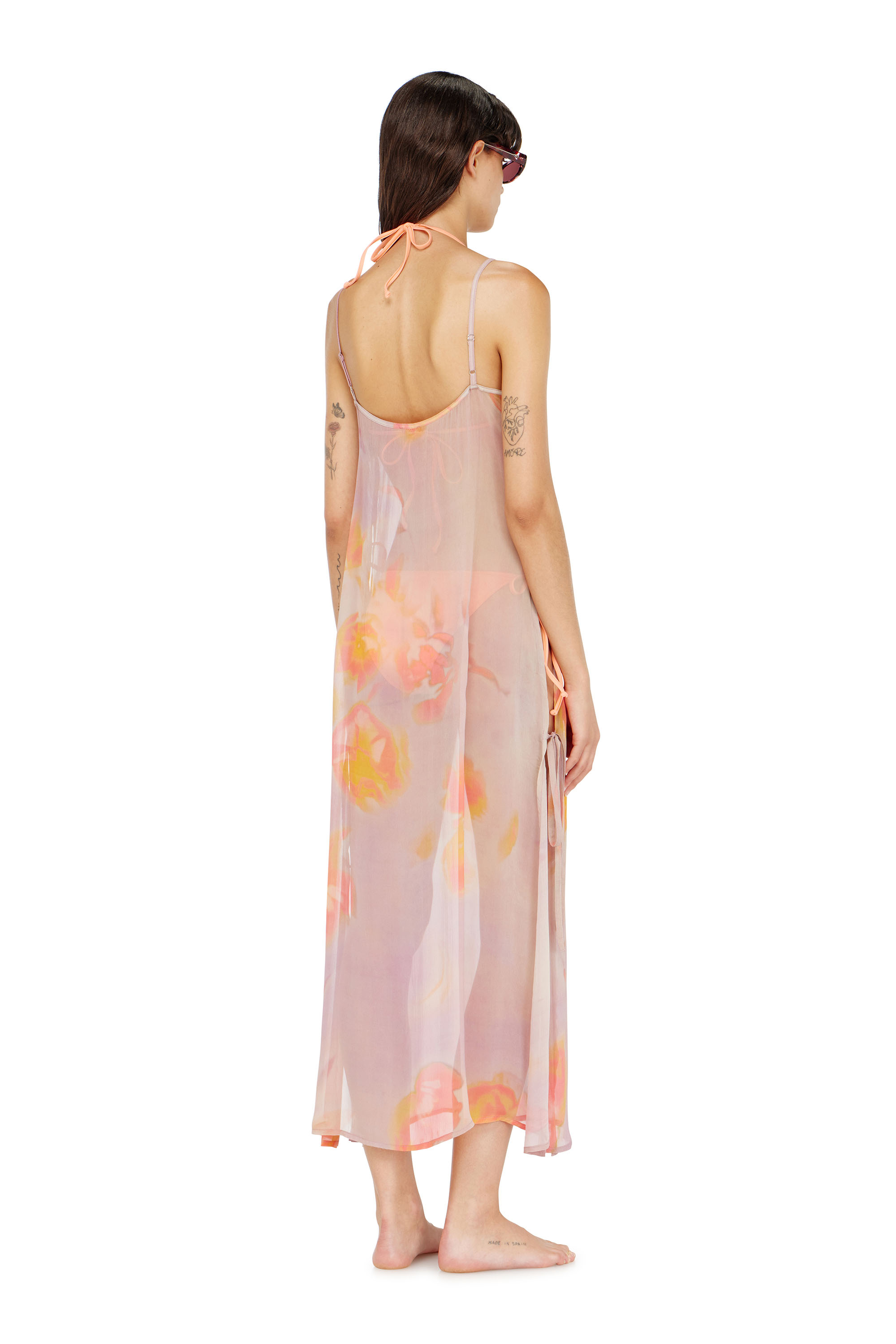 Diesel - VANYA-UTLT, Damen Strandkleid aus Chiffon mit Blumenmuster in null - 3