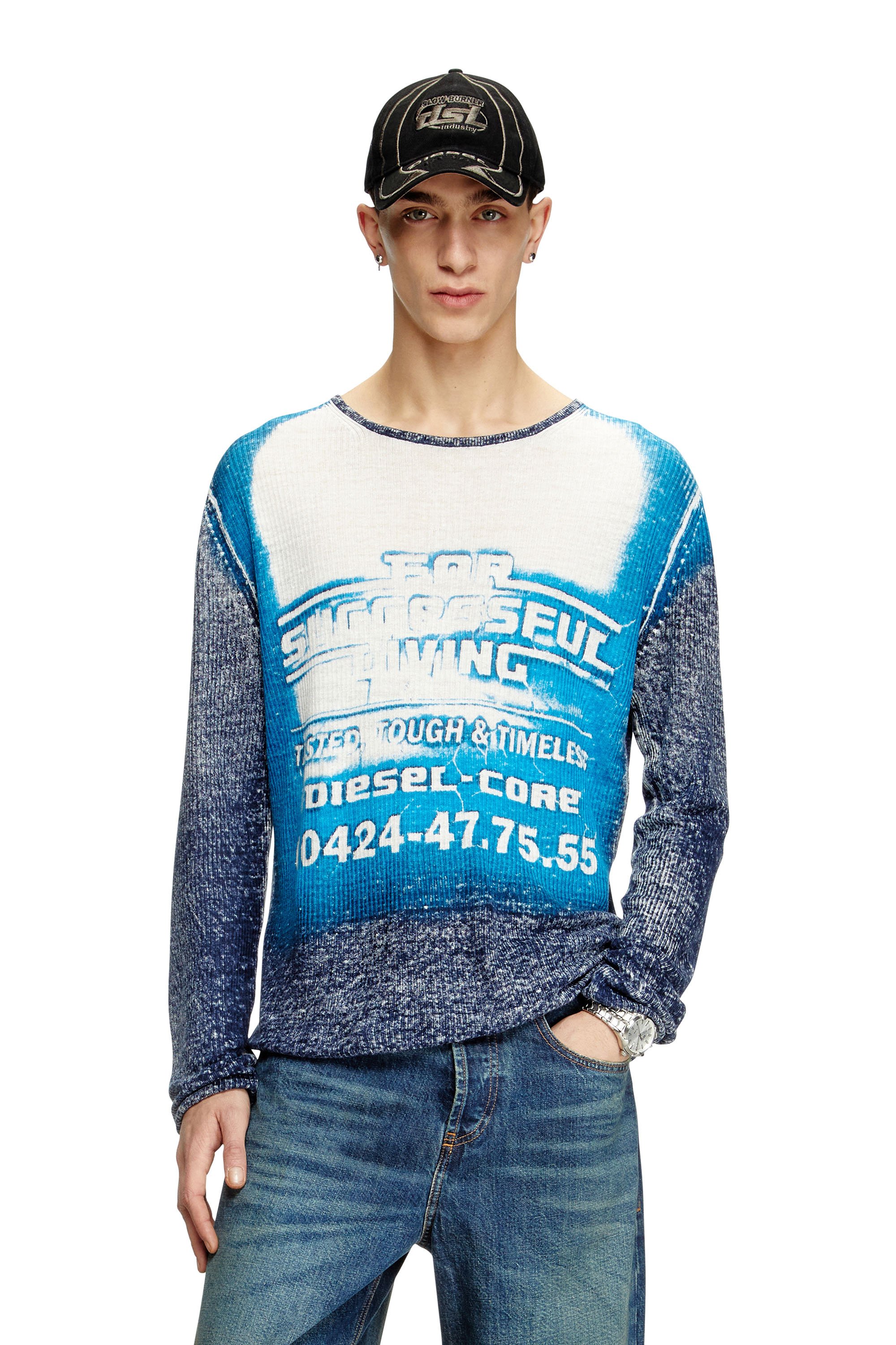 Diesel - K-ROD, Herren Pullover aus Leinen mit Logo-Grafik in null - 1