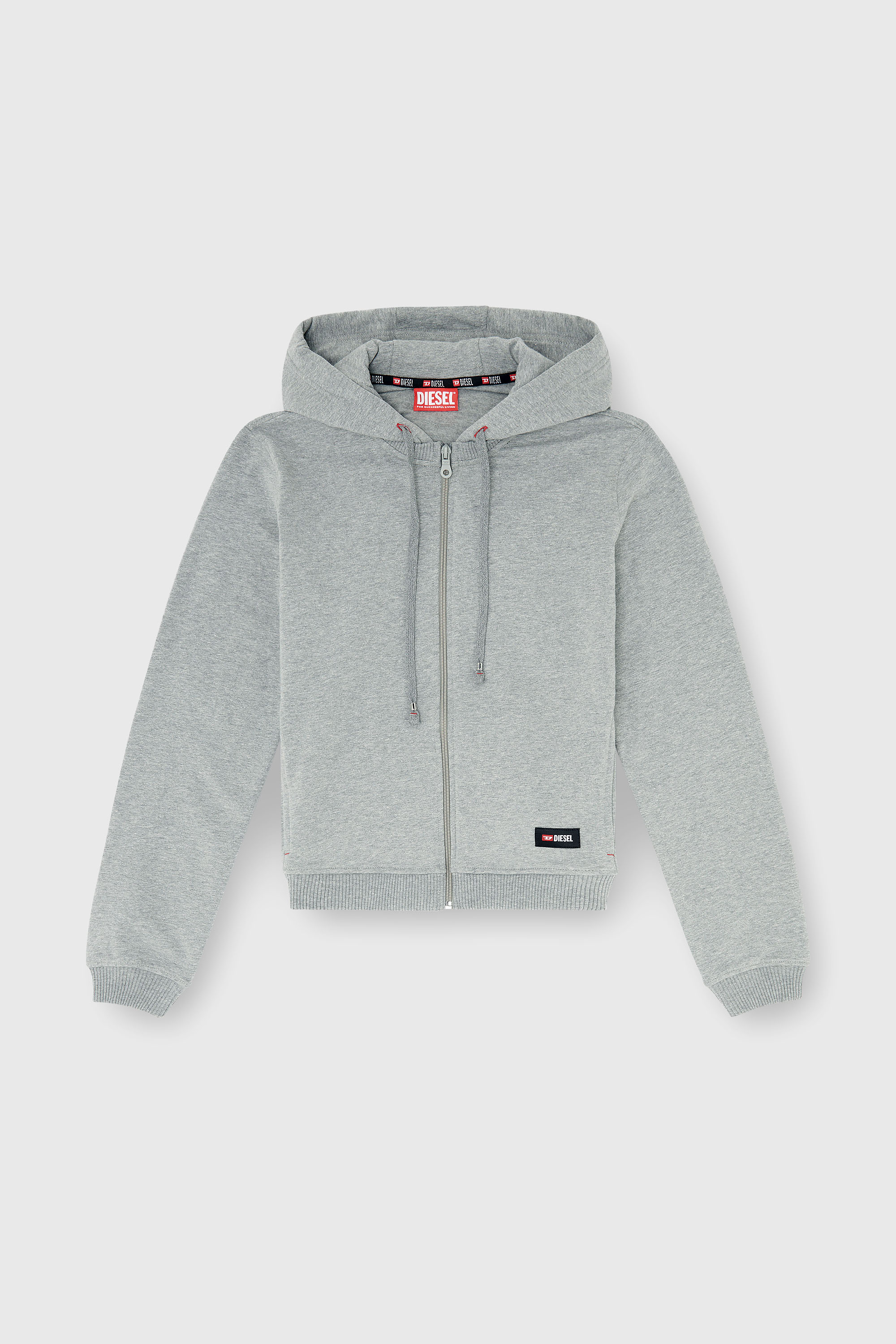 Diesel - HARRIET-D-CORE, Damen Kapuzenpullover aus aufgerauter Baumwollmischung in Grau - 2