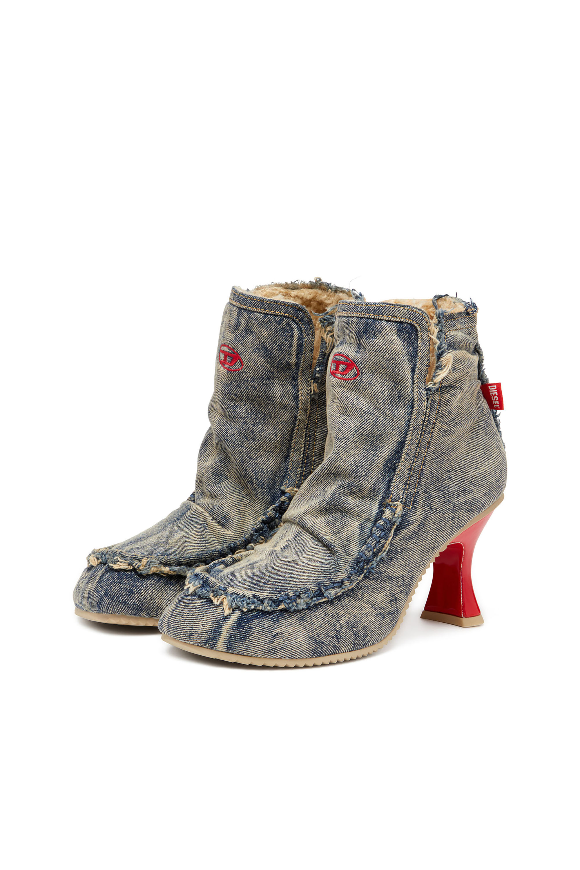 Diesel - D-WOODSTOCK HEEL AB, Damen D-Woodstock - Stiefel aus Denim mit Absatz in Blau - 9