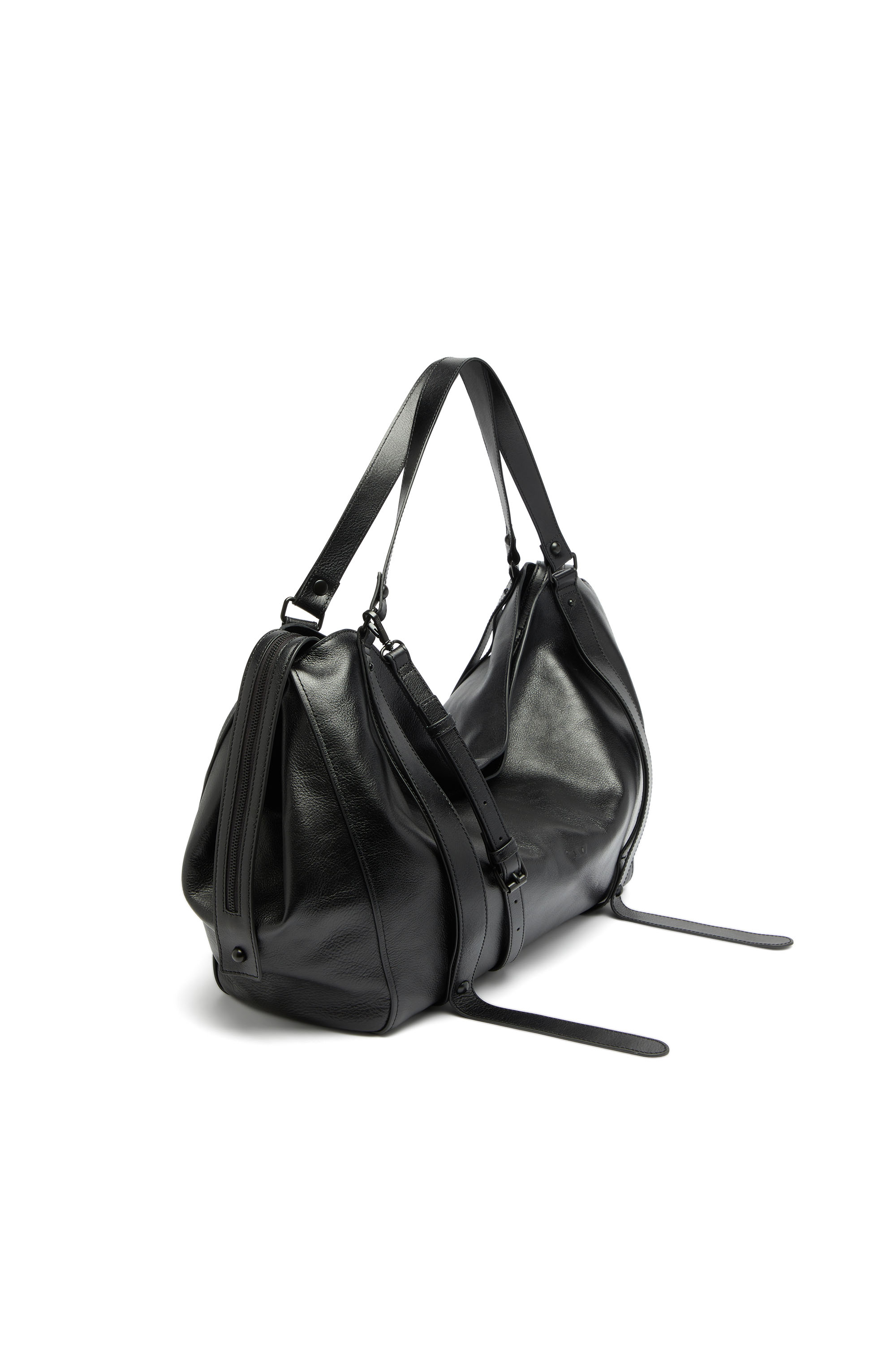 Diesel - D-ONE DUFFLE 48H, Unisex D-One-Duffle-bag aus Leder in Schwarz - 5