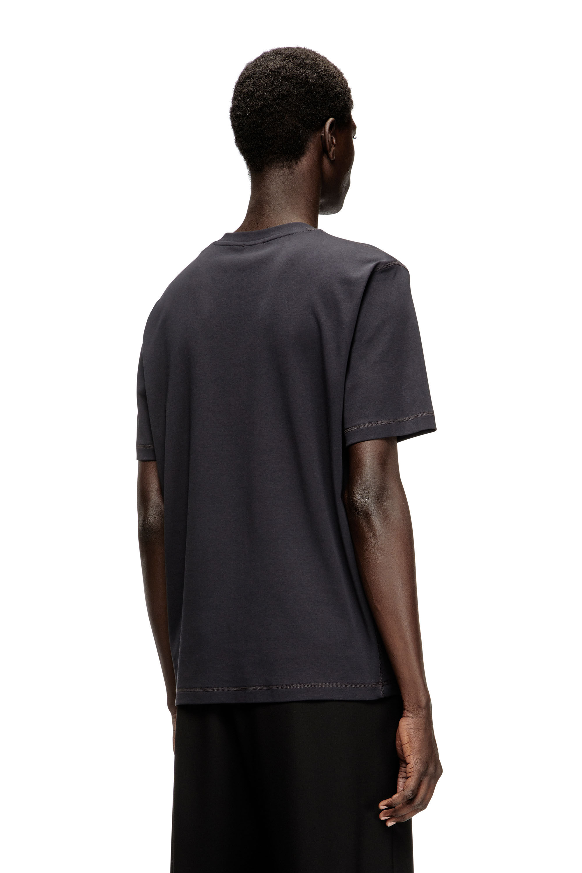 Diesel - T-MADJUST-TR, Herren Regular T-shirt with crew neck and Oval D in Dunkelgrau - 4
