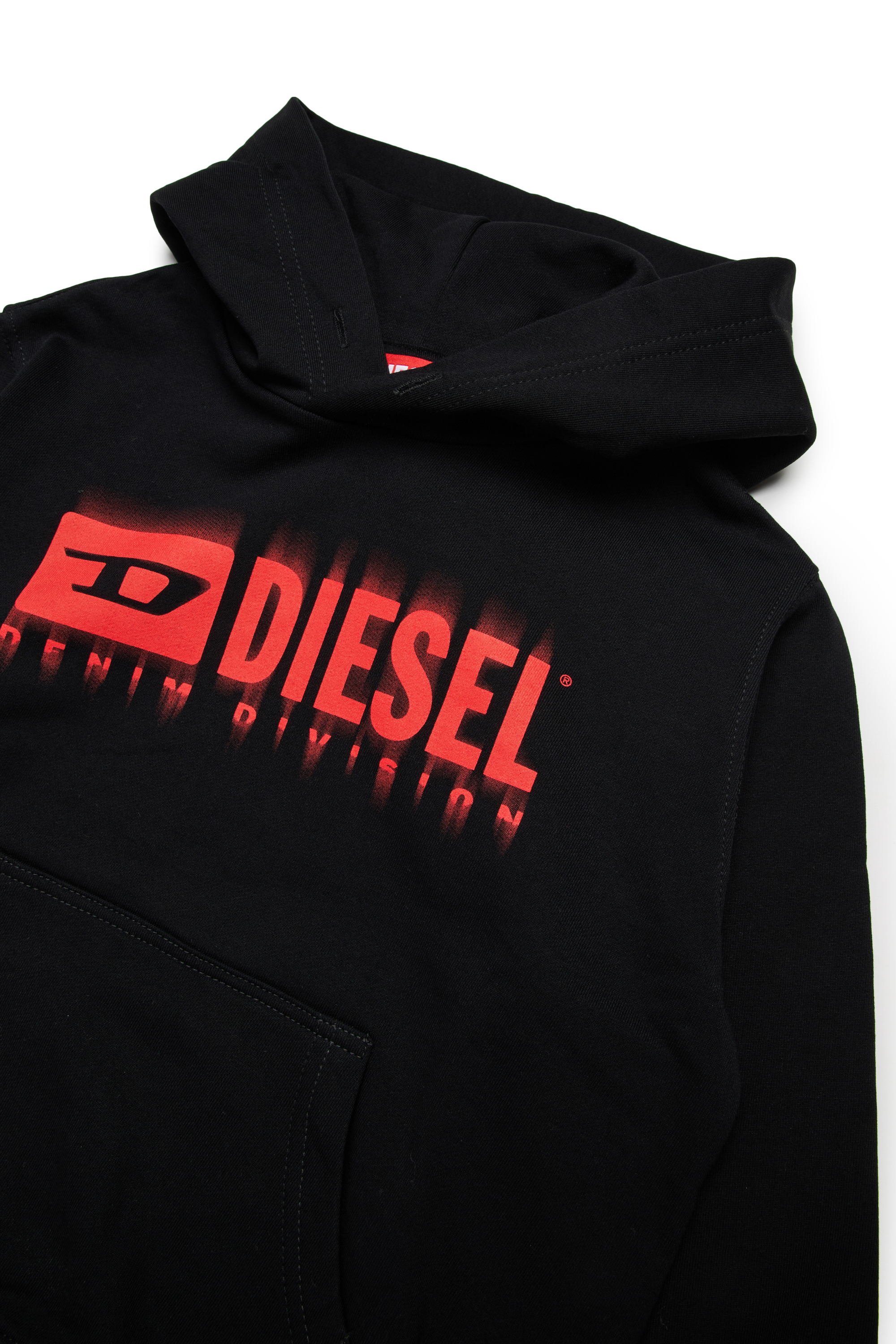 Diesel - SGINNHOODL5 OVER, Herren Hoodie mit verschmiertem Logo in Schwarz - 3