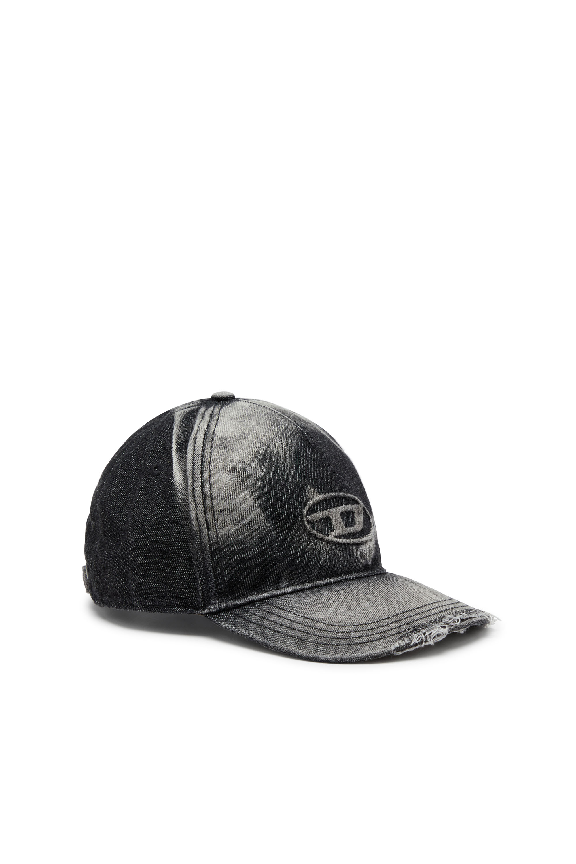 Diesel - C-SEYMON-BLACK, Herren Basecap aus Destroyed-Denim in Schwarz - 1