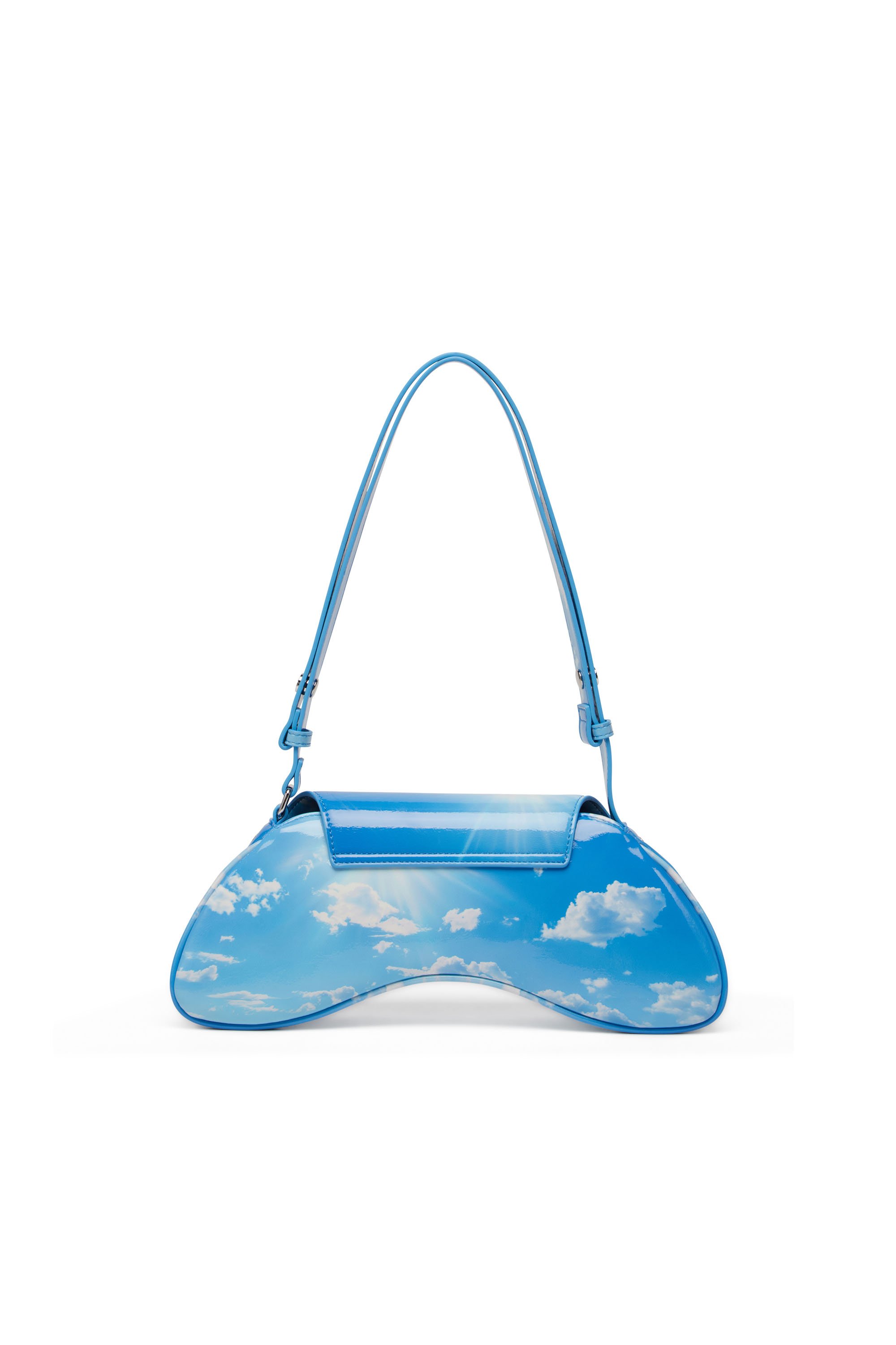 Diesel - PLAY CROSSBODY, Damen Schultertasche mit glänzendem PU-Print in Hellblau - 2