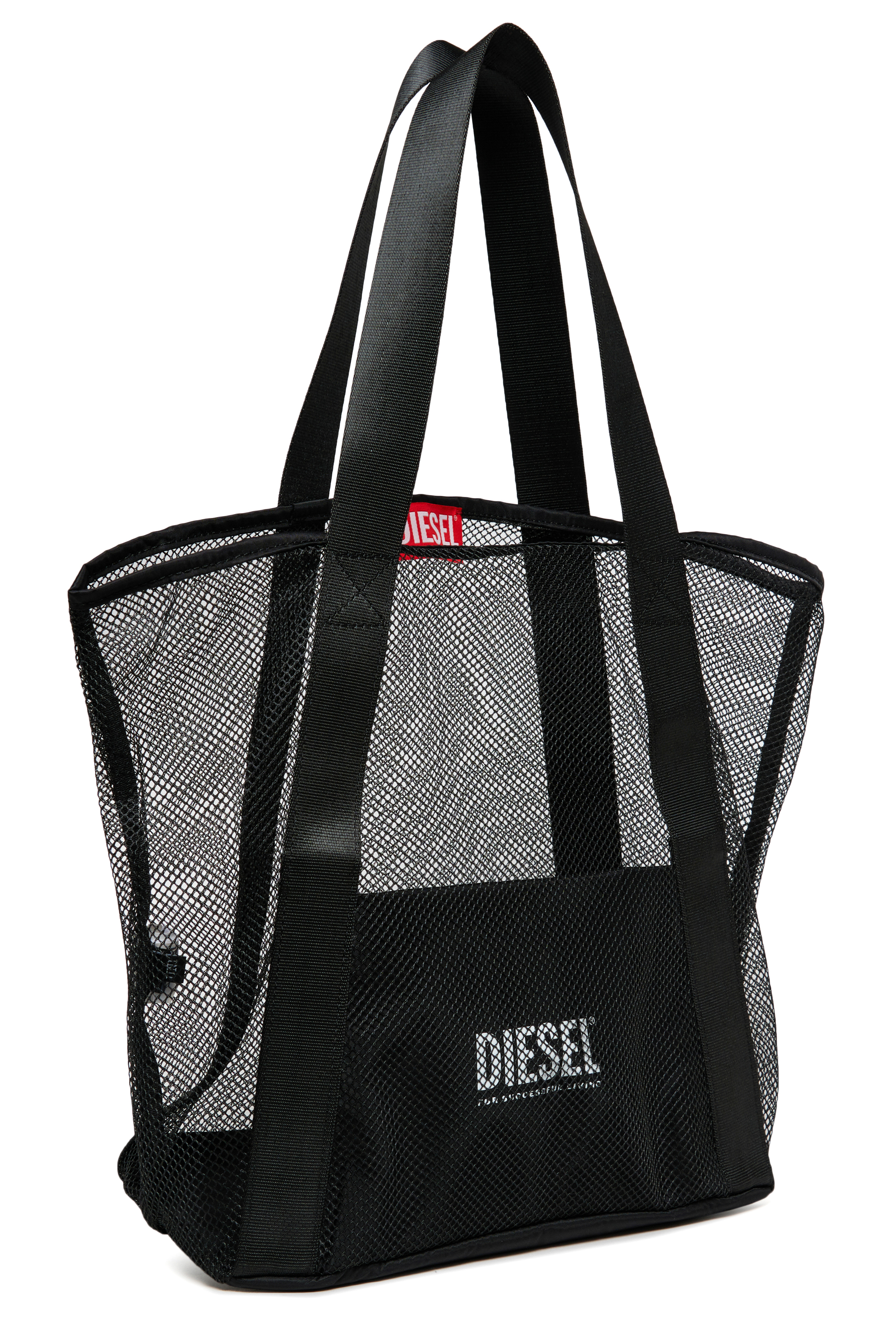 Diesel - WAPYS, Damen WAPYS-Tote-Bag aus Nylon-Mesh in Schwarz - 3