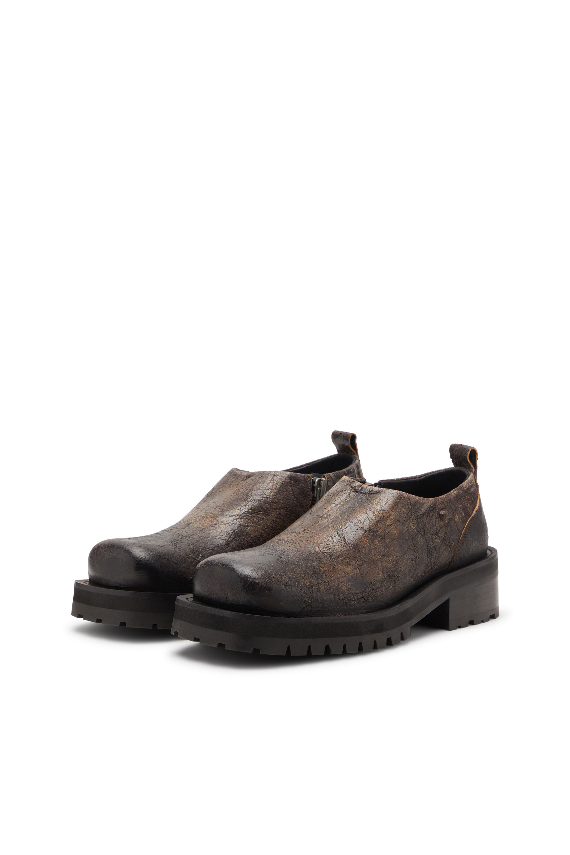 D-TEXAN CLOG, Braun Diesel - D-TEXAN CLOG, Herren D-Texan-Schuhe mit Reißverschluss aus Wildleder in vielgetragener gerissener Optik in Braun - 8