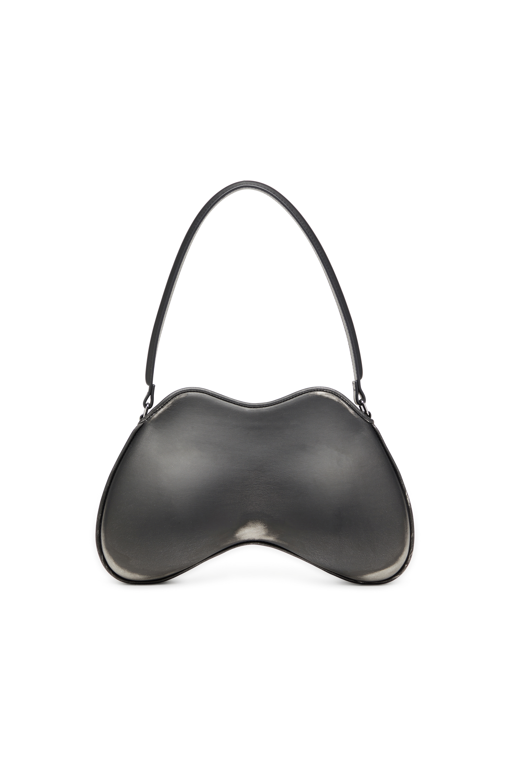 Diesel - DOUBLE-D SHOULDER, Damen Double-D-Feste Schultertasche aus gebürstetem PU in Schwarz/Silber - 3