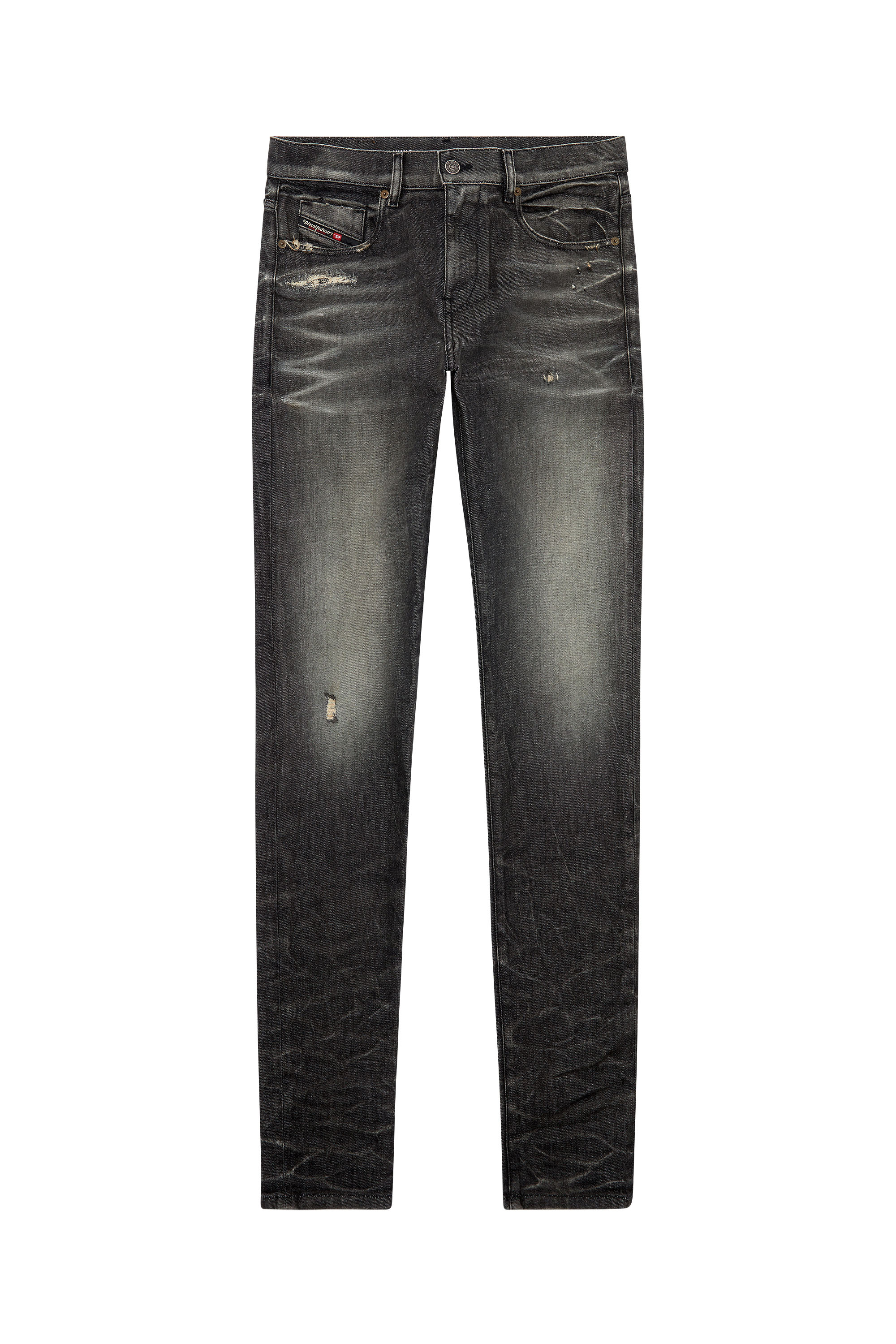 Diesel - Slim Jeans 2019 D-Strukt 09H51, Schwarz/Dunkelgrau - Image 3