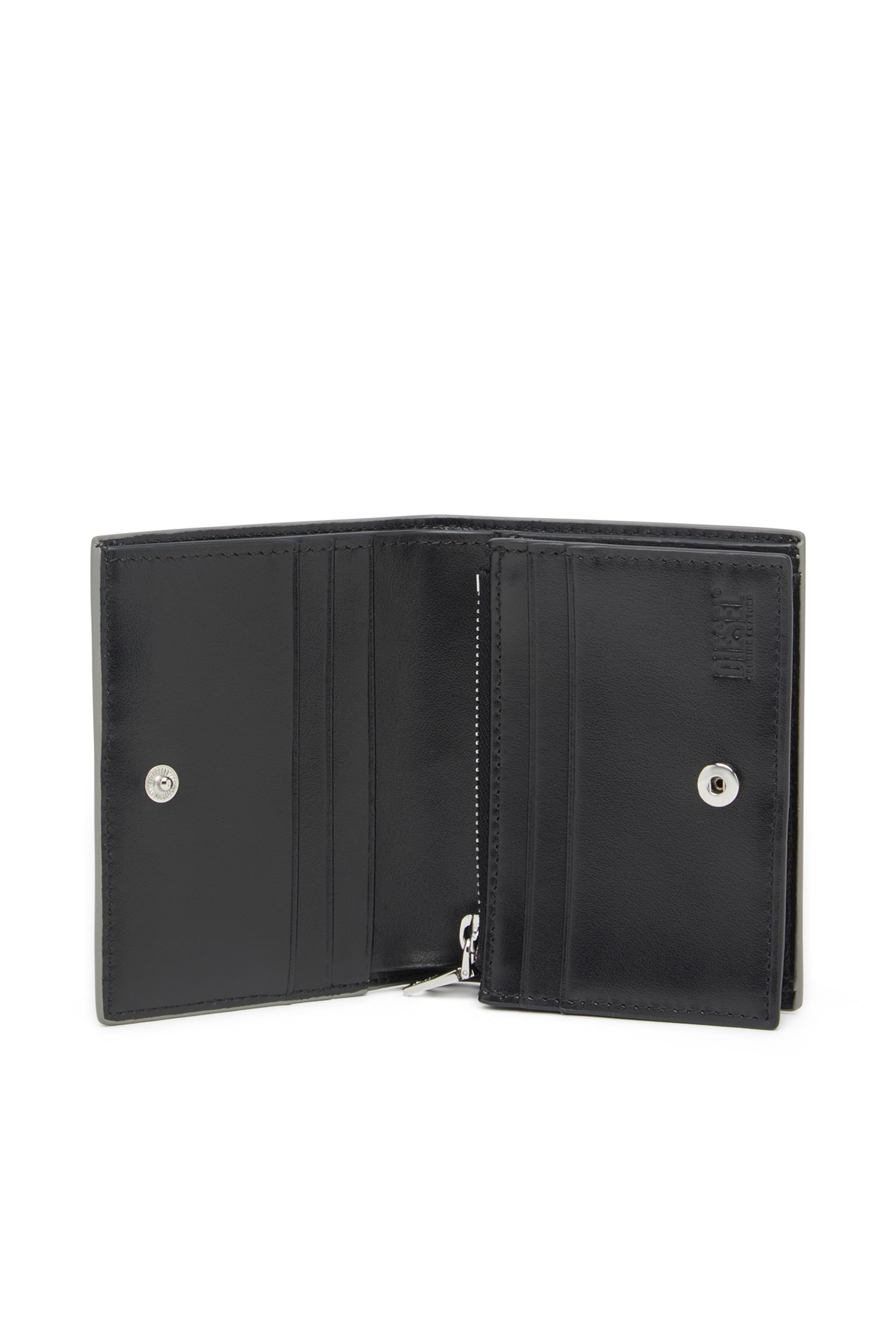 Diesel - 1DR BI FOLD III, Damen Bifold-Portemonnaie aus Hochglanzleder in Silber - 3