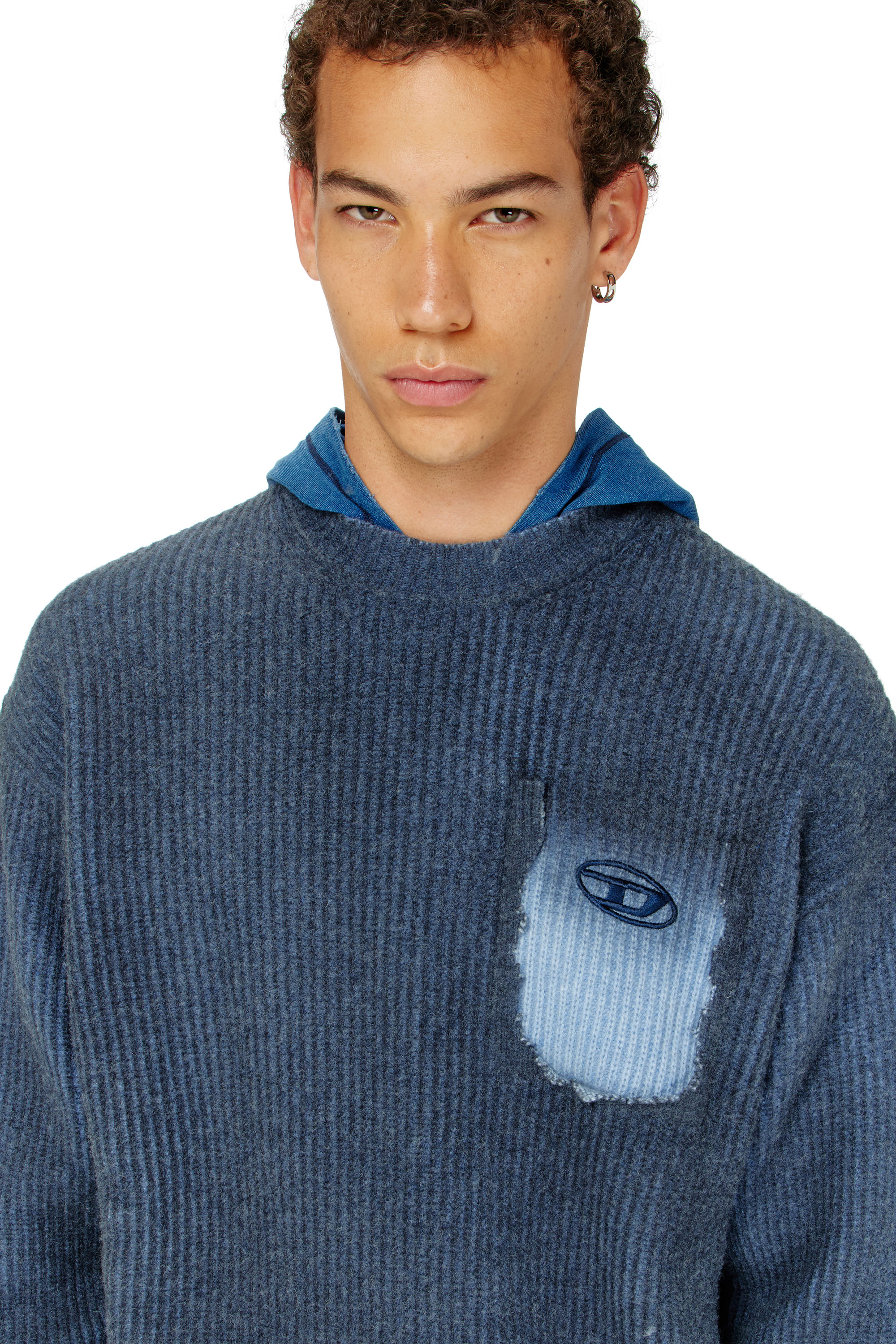 Diesel - K-PICKLER, Herren Pullover aus Wollmischung mit Zier-Brusttasche in null - 5