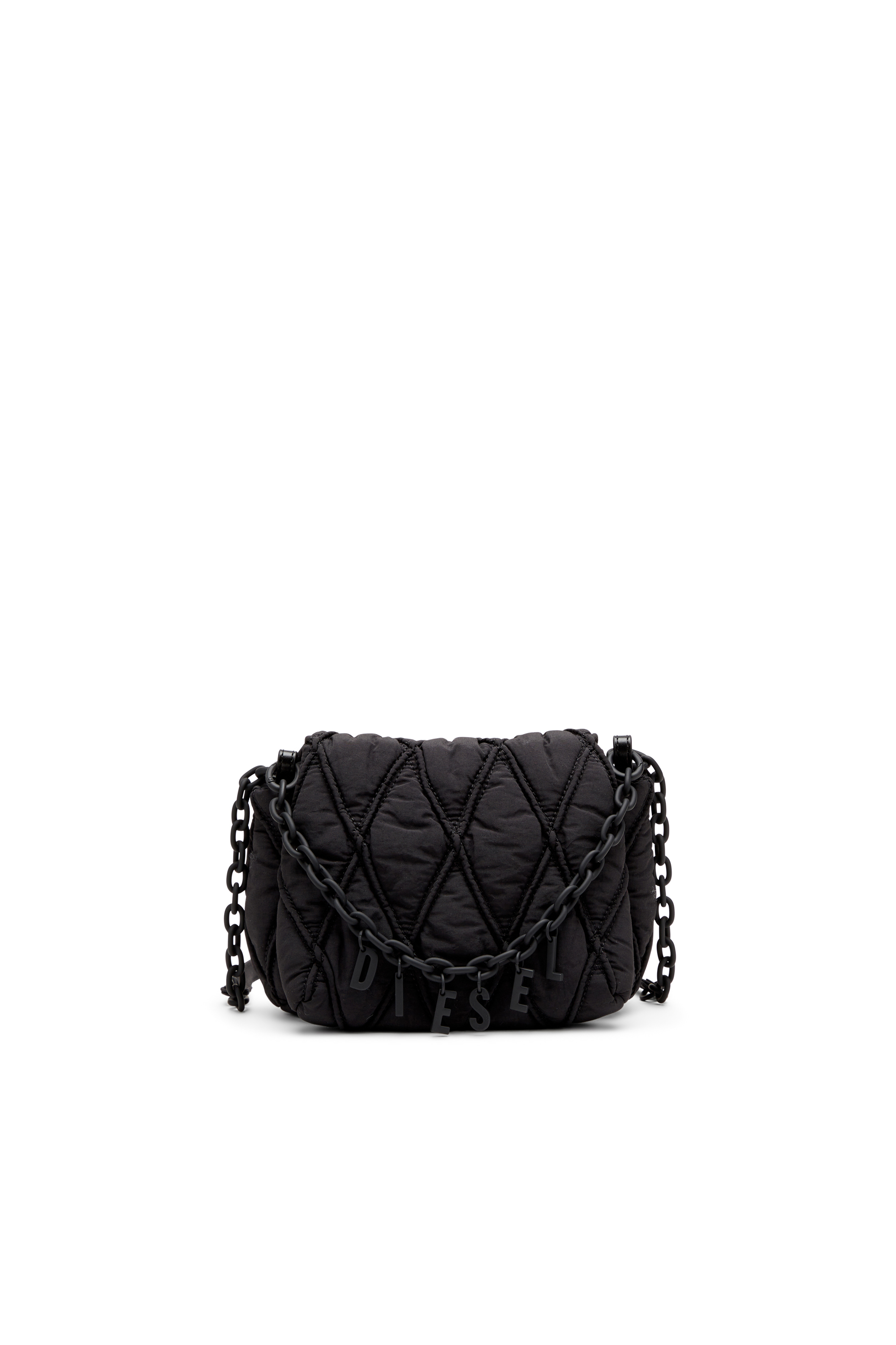 Diesel - CHARM-D SHOULDER S, Damen Charm-D S-Kleine Schultertasche aus gestepptem Nylon in Schwarz - 1