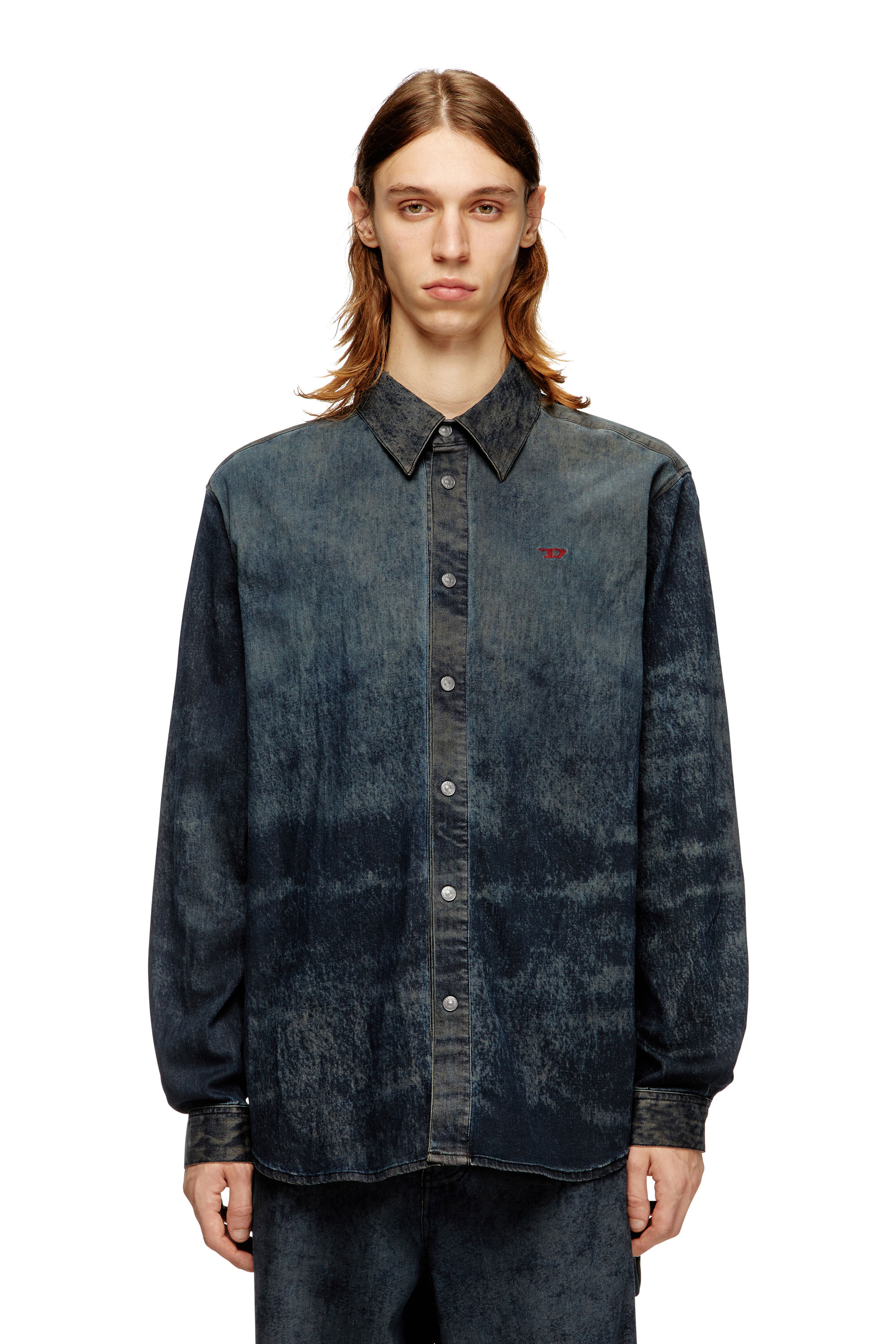 Diesel - S-SIMPLY-EPBS, Herren Hemd aus Baumwollmischung mit Logo in Schwarz - 3