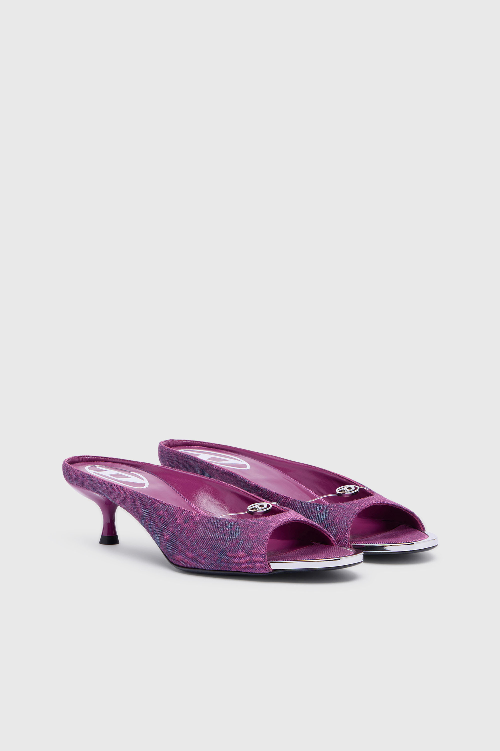 Diesel - D-DIAM'S-SA-40, Damen D-Diam's-Denim-Pantolette mit schwebendem Oval D in Violett - 2