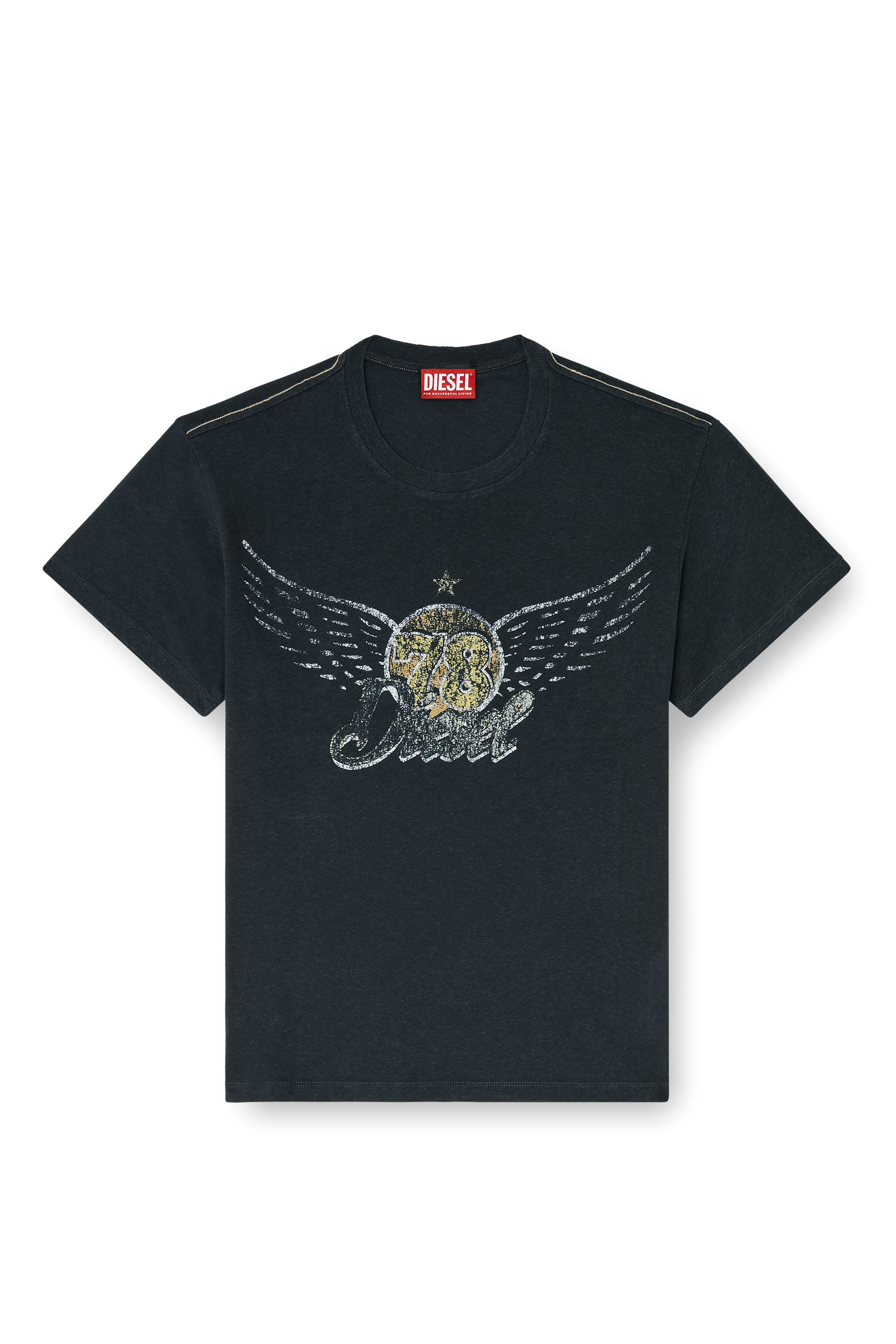 Diesel - T-GERIO-A, Herren T-Shirt aus Baumwolle-Hanf mit Konzertgrafik in Schwarz - 3