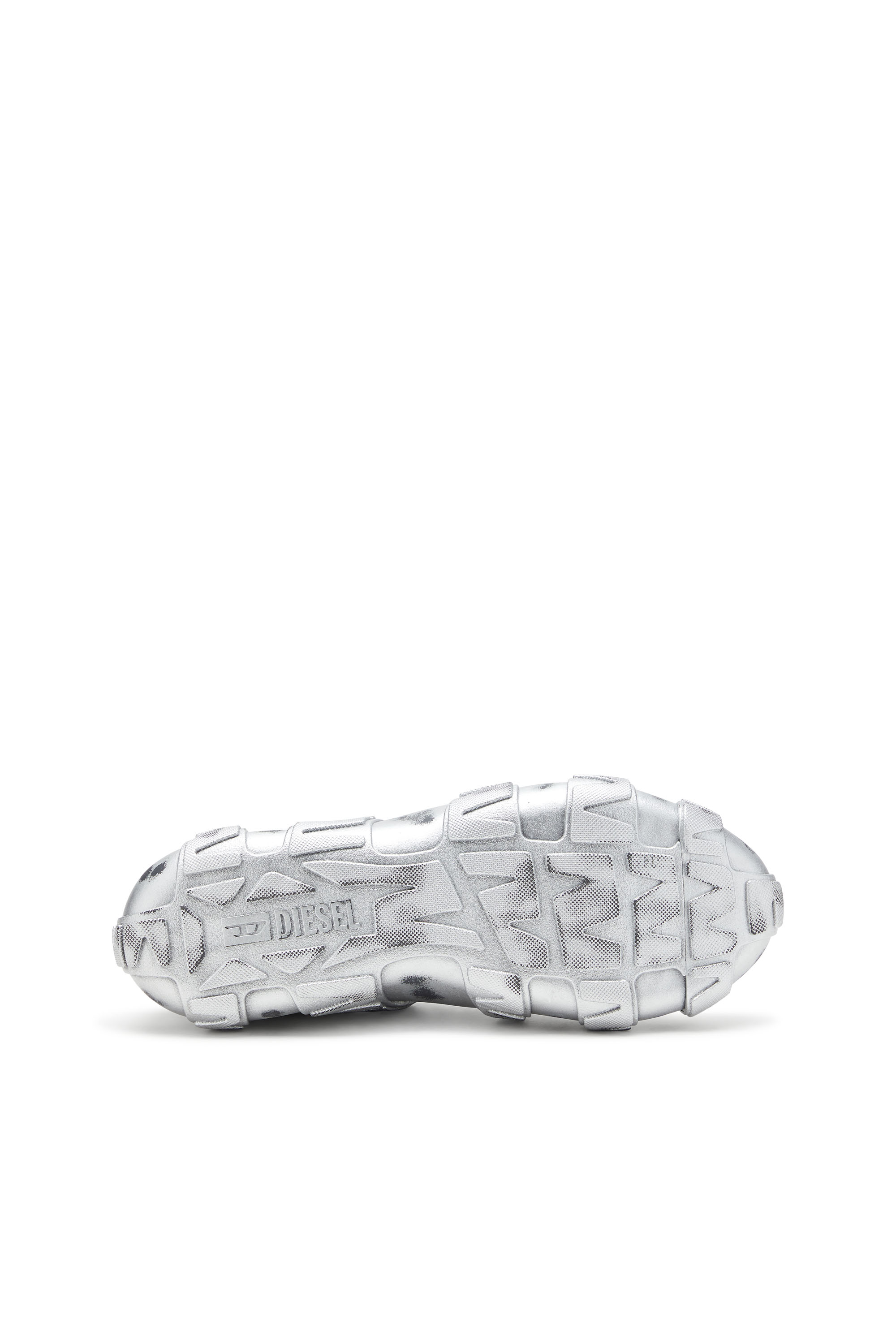 Diesel - S-D-GRIFFE LOW, Herren Metallic-Sneakers aus Mesh und PU in Silber - 4
