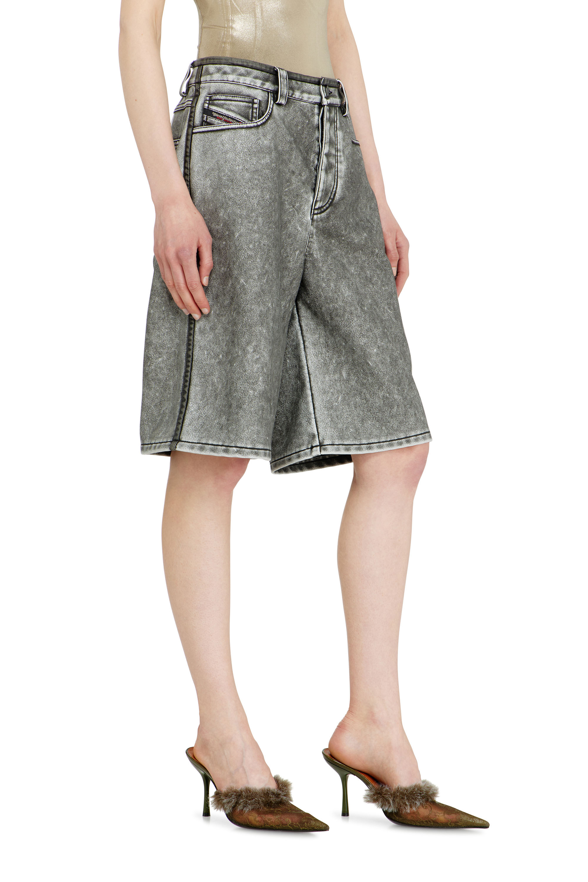 Diesel - P-ARLOR, Damen Bermudashorts aus PU in null - 2