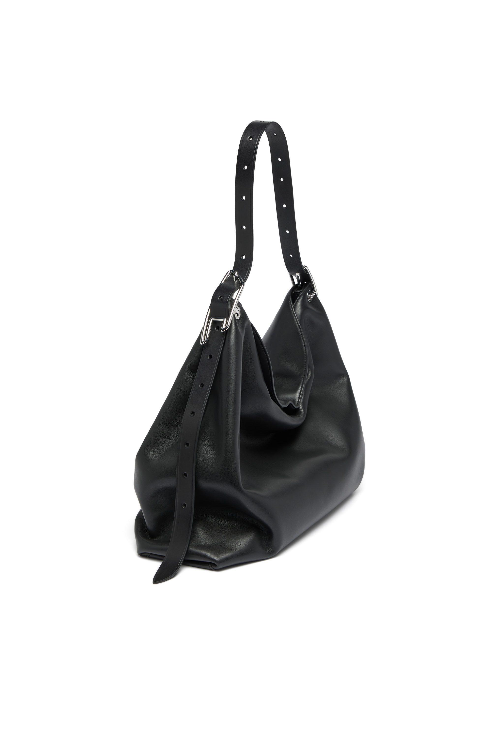 Diesel - D-LINE HOBO L, Damen D-Line-Leder Hobo-Tasche in Schwarz - 2