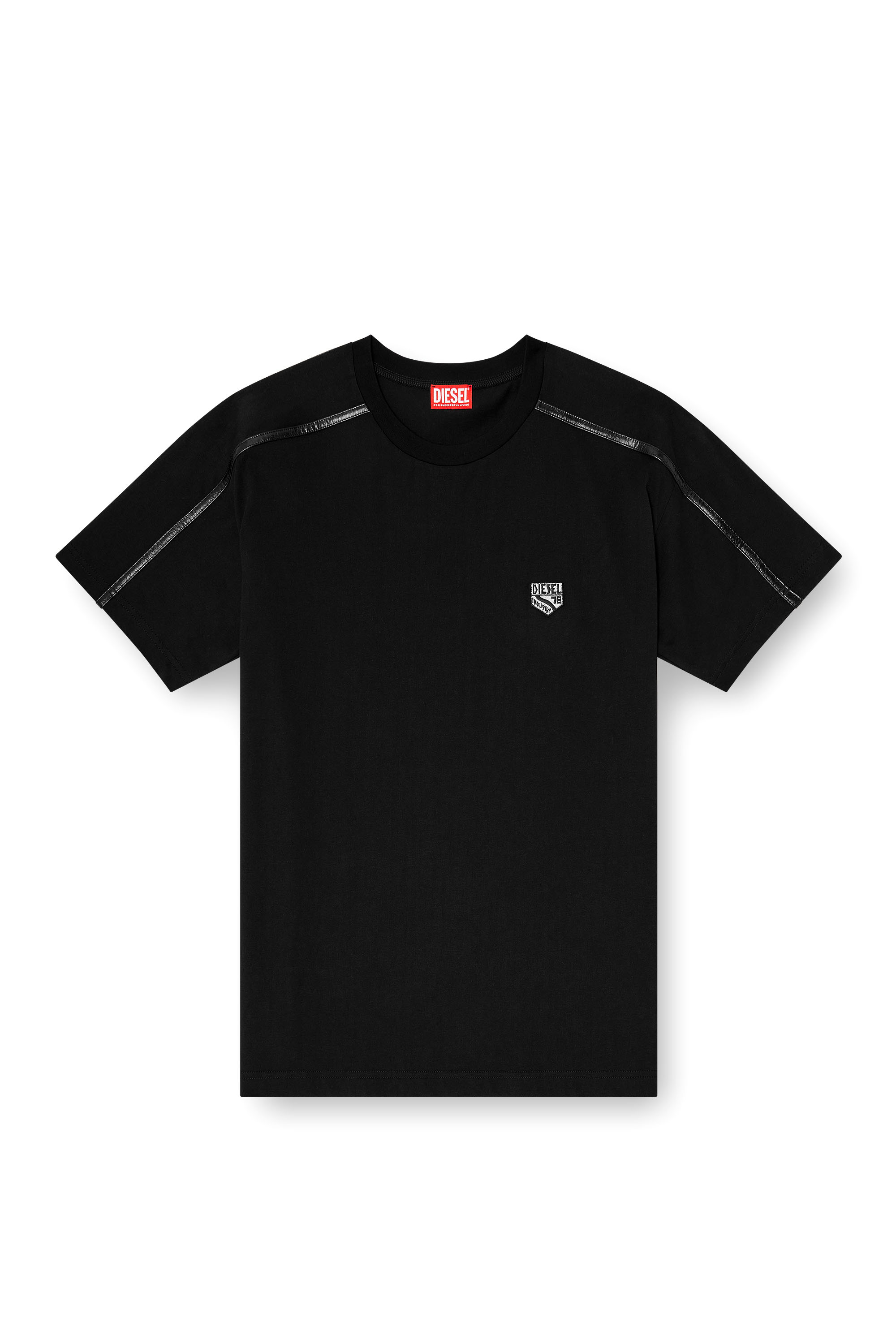 Diesel - T-NORM-FL, Herren T-shirt mit Kontrastabschl&uuml;ssen und Logo patch in null - 2
