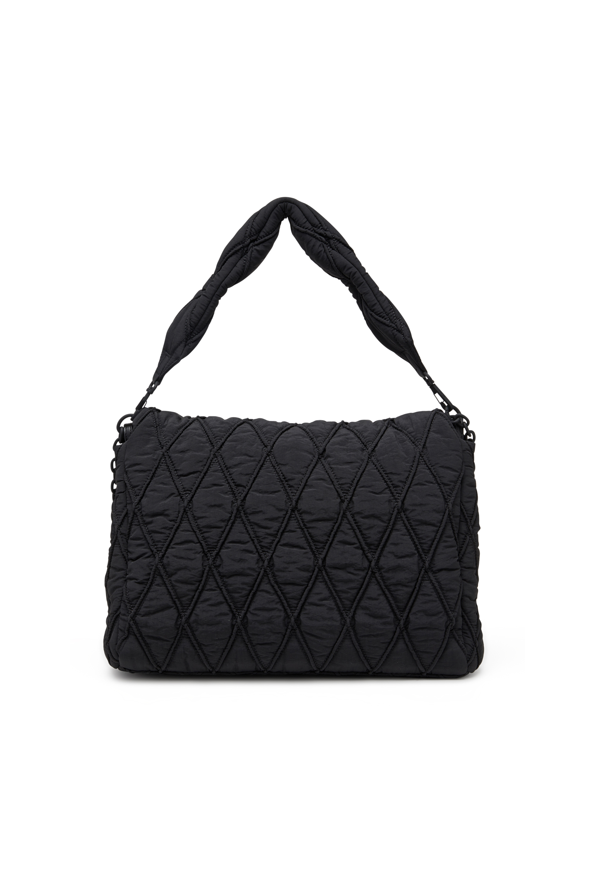 Diesel - CHARM-D SHOULDER L, Damen Charm-D L-Schultertasche aus gestepptem gewaschenem Nylon in Schwarz - 3