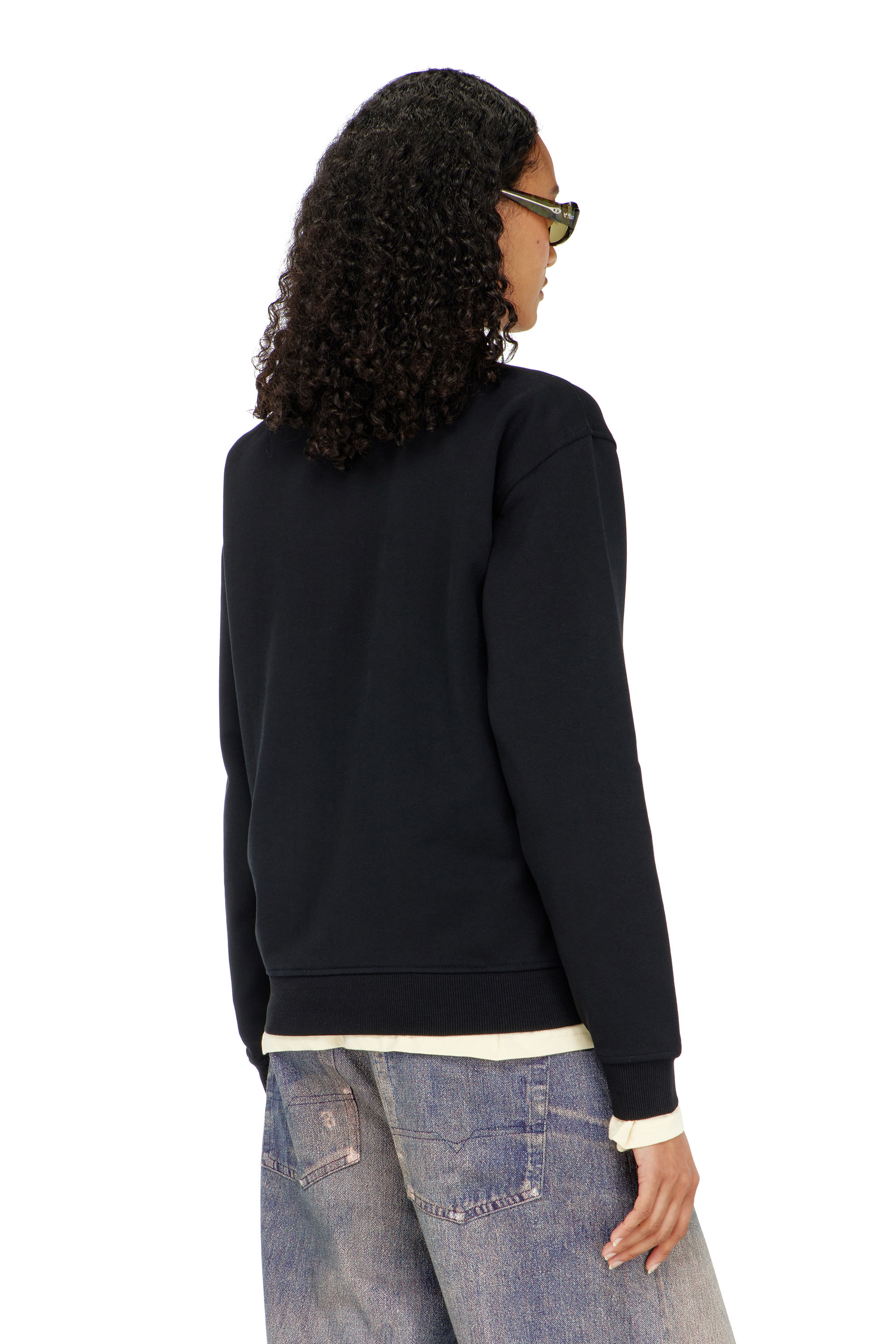 Diesel - F-NORMY-OD, Damen Baumwollsweatshirt mit ovaler D-Stickerei in Schwarz - 4