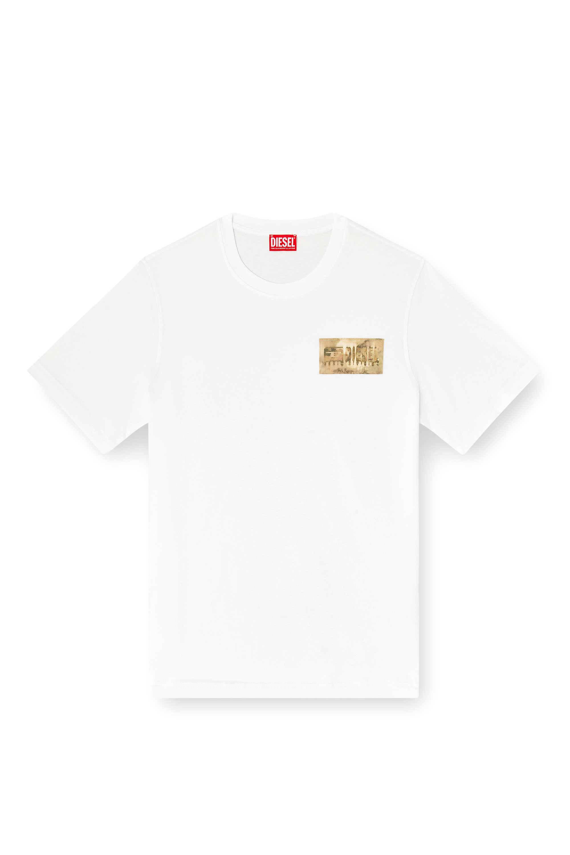 Diesel - T-ADJUST-V4, Herren T-Shirt mit Camouflage-Aufn&auml;her in Wei&szlig; - 2