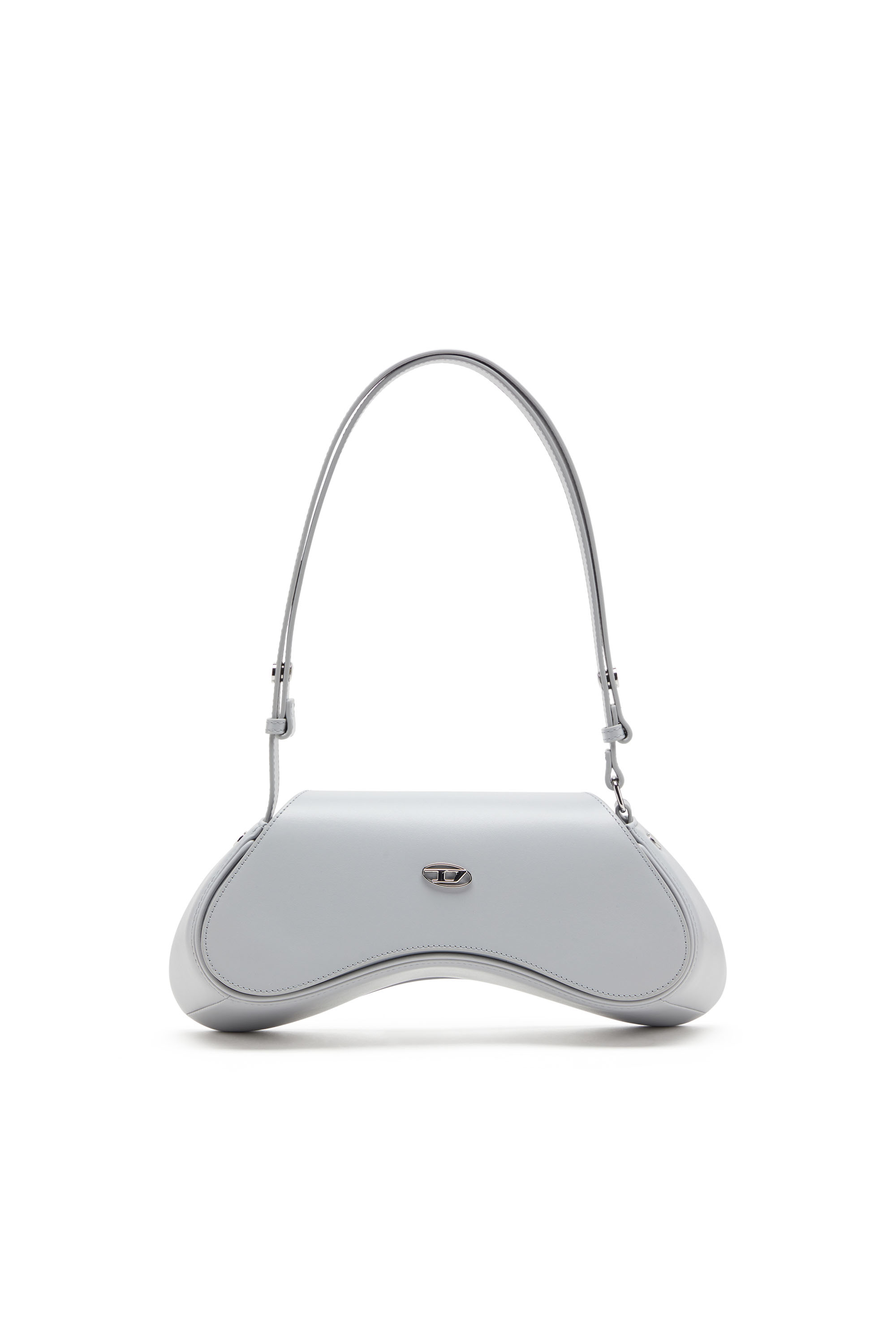 Diesel - PLAY CROSSBODY, Damen Play-Crossbody-Tasche aus semiglänzendem Leder in Grau - 1