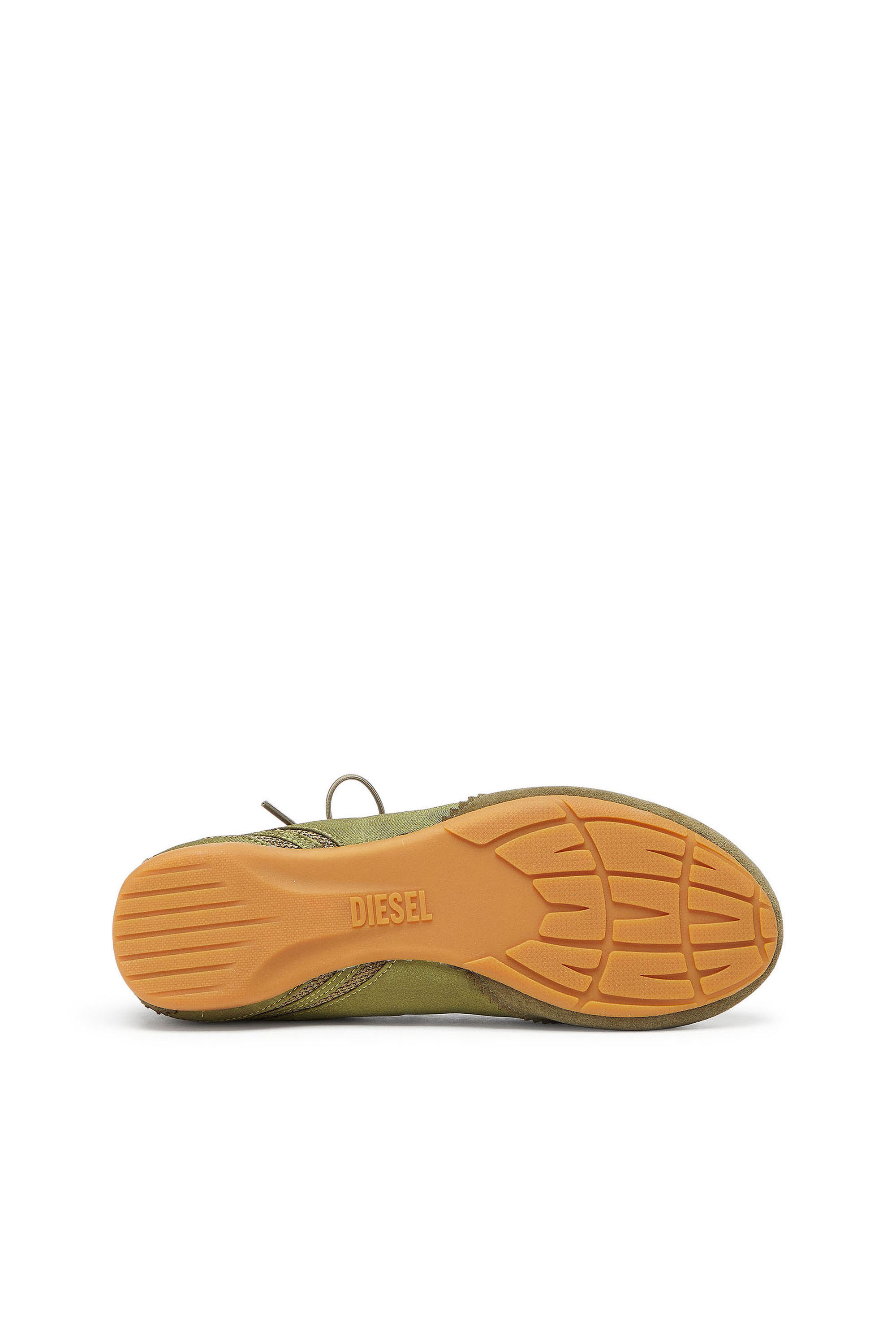 Diesel - D-MILE BALLERINA LACE UP II W, Damen D-Mile &ndash; Ballerinaschn&uuml;rschuhe aus Leder und Mesh in Armeegr&uuml;n - 4