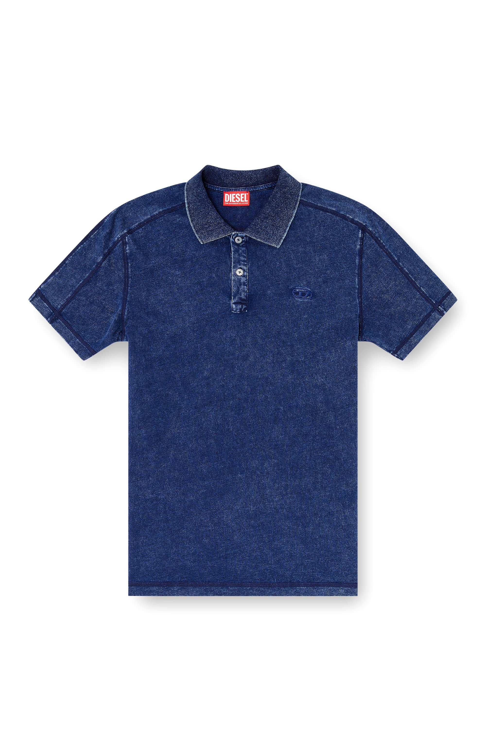 Diesel - T-SWIND-R1, Herren Poloshirt in Denim-Optik in Blau - 3