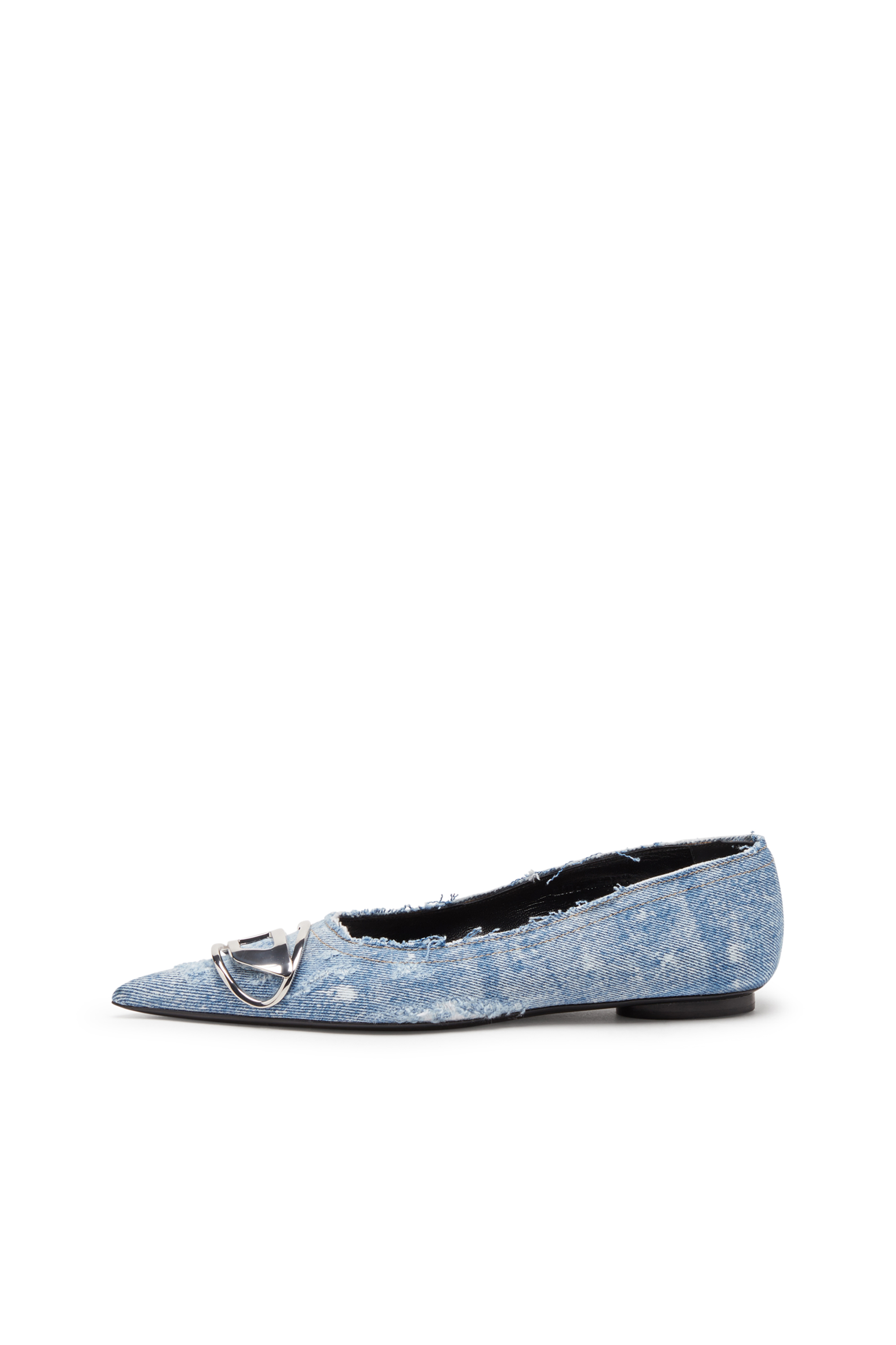 Diesel - D-VENUS BAL, Damen D-Venus-Ballerinas mit verspiegeltem Finish in Hellblau - 6