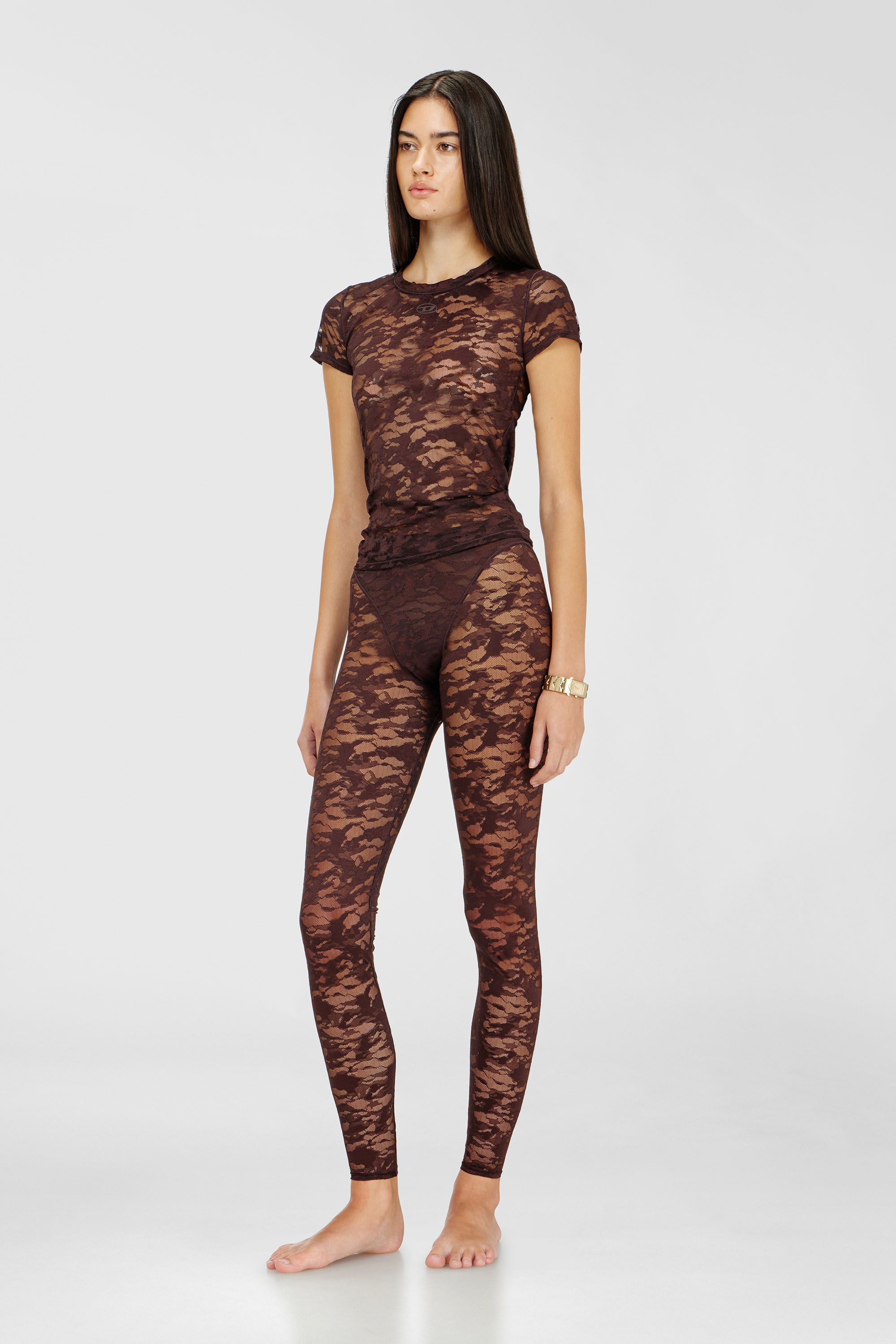 Diesel - HAYLEY-UTLT, Damen Leggings aus Nylon mit camouflage-Spitze in null - 1