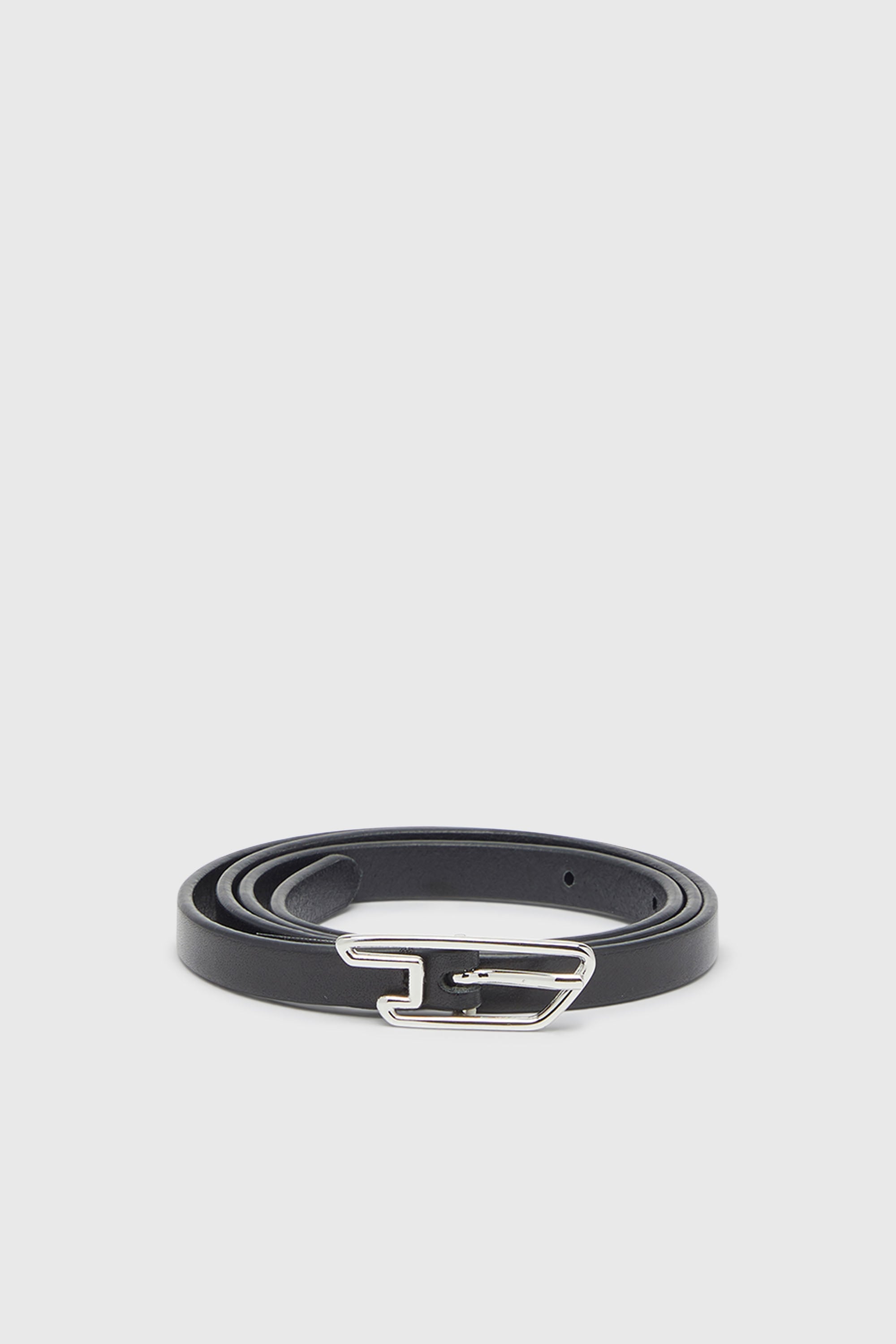 Diesel - B-D LINE W 10, Damen 1,5 cm G&uuml;rtel aus Pull-up-Leder mit D-Schnalle in Schwarz - 1