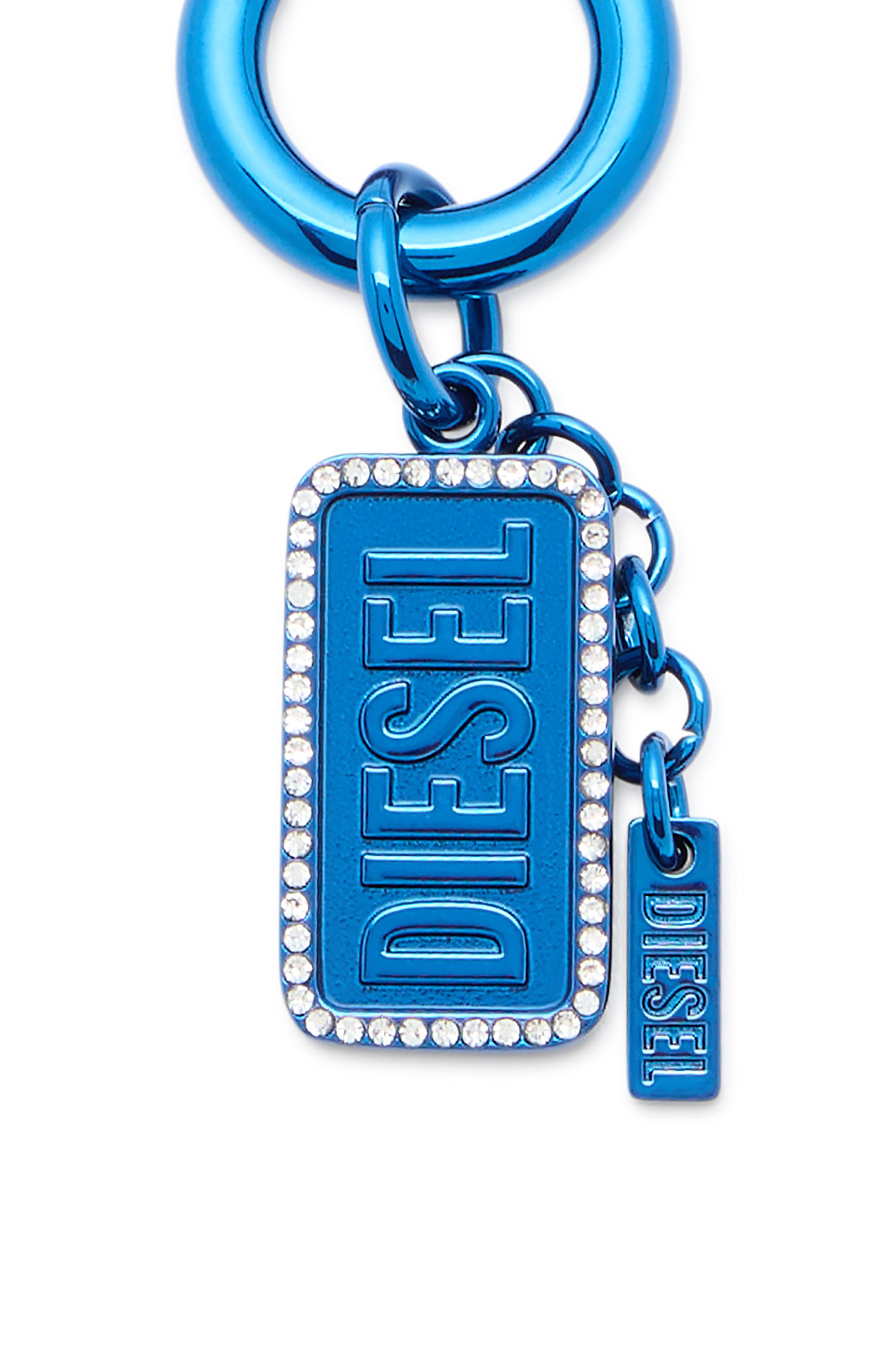 Diesel - CHARM-DIESEL, Unisex's Metal keyring with Diesel logo and rhinestones in Blue - 2