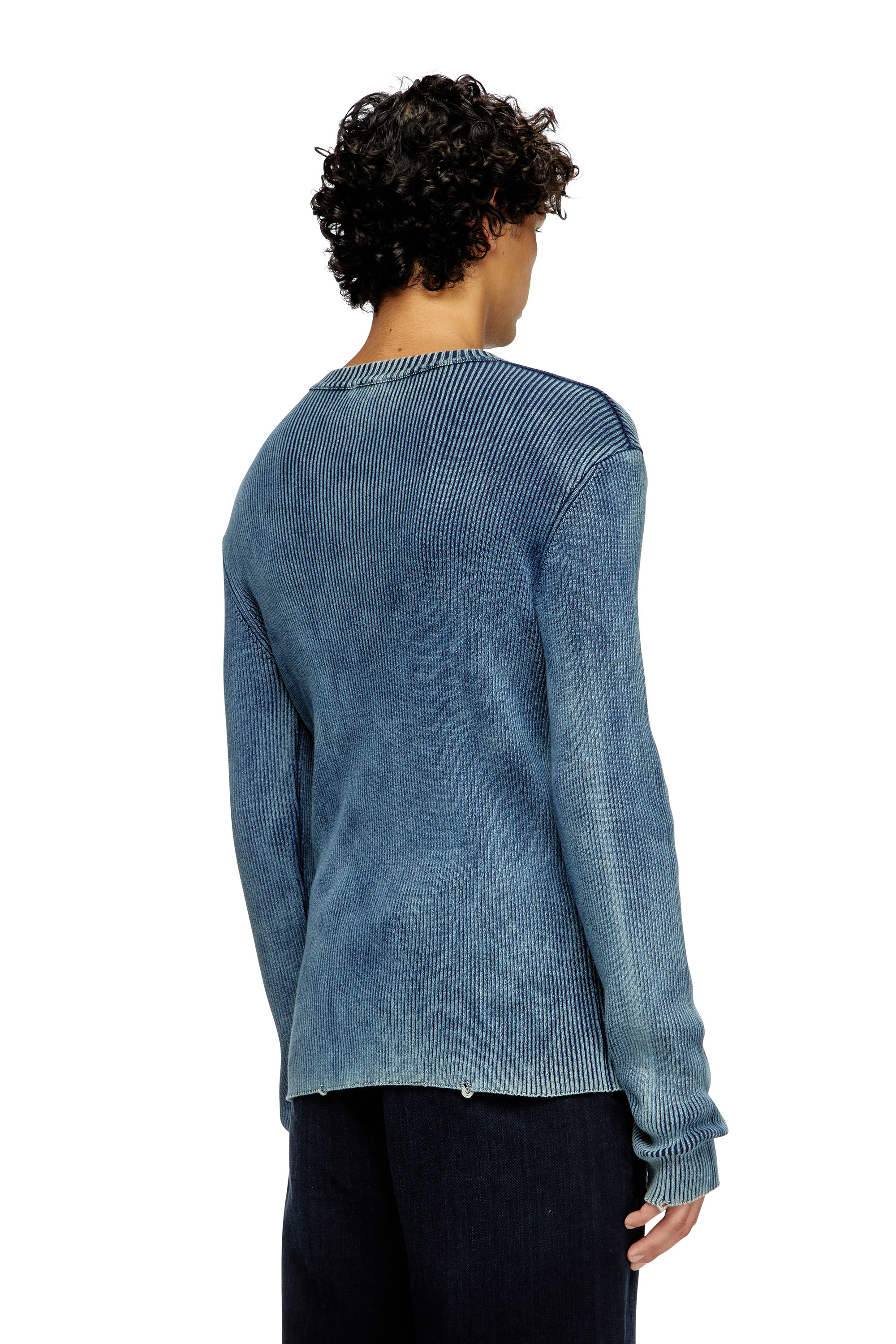 Diesel - K-DARIN-D, Herren Vielgetragener Pullover mit Cutout-Logo in Blau - 4