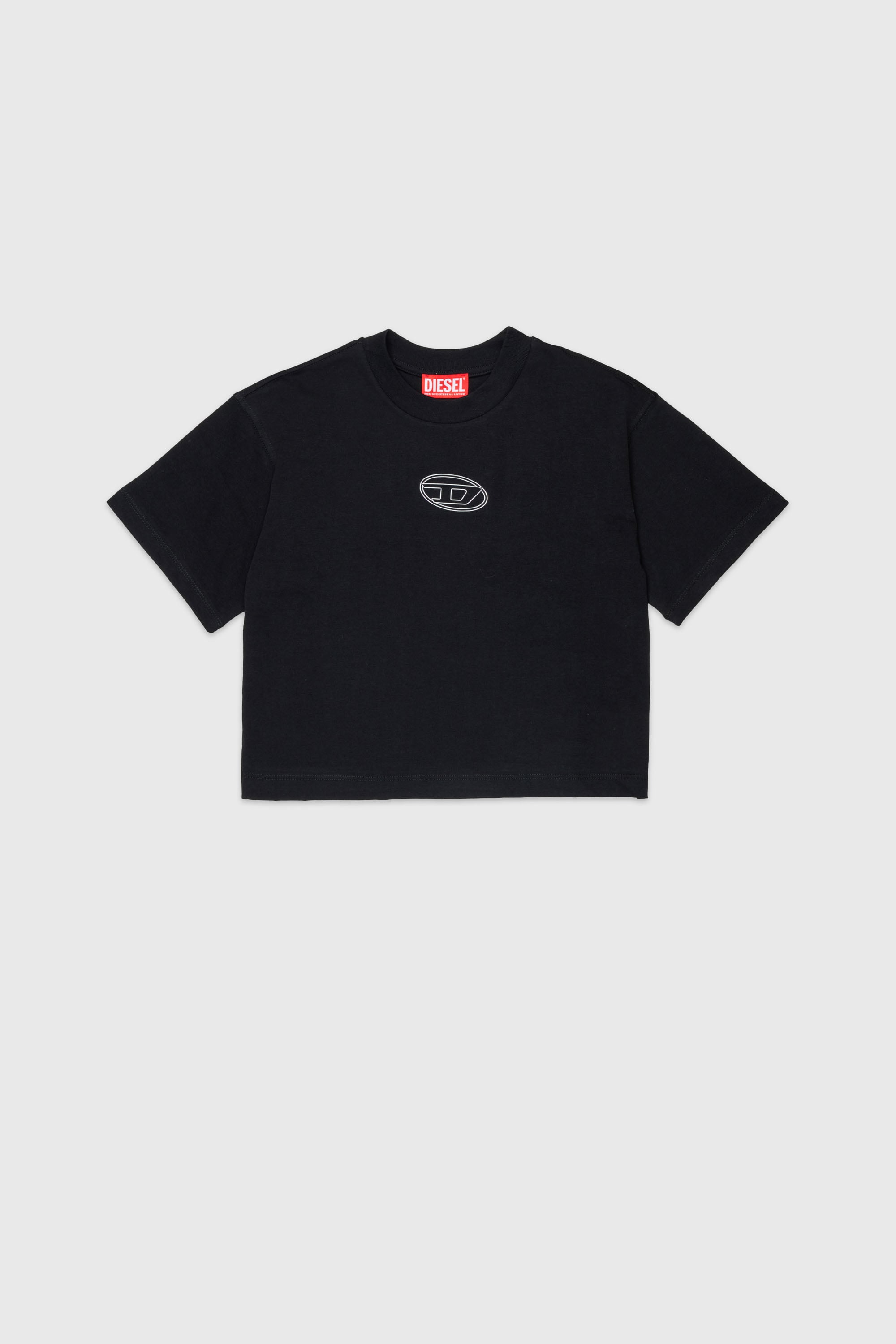 Diesel - TLIXIN, Damen Cropped T-shirt mit Oval D Logo in Schwarz - 1