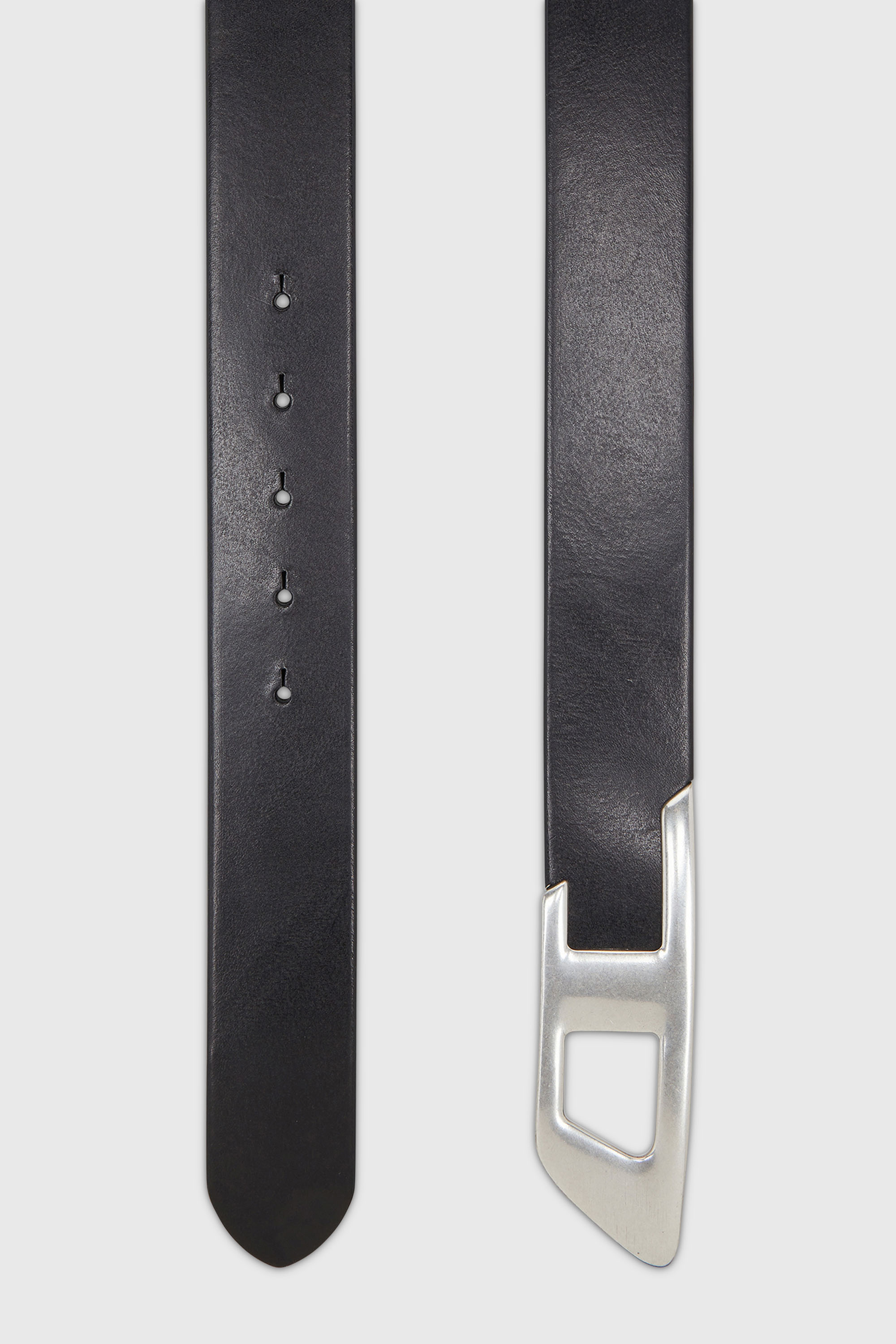 Diesel - B-D LOGO 2.0 40, Unisex 4 cm Lederg&uuml;rtel mit Metallschnalle in D-Form in Schwarz/Silber - 2