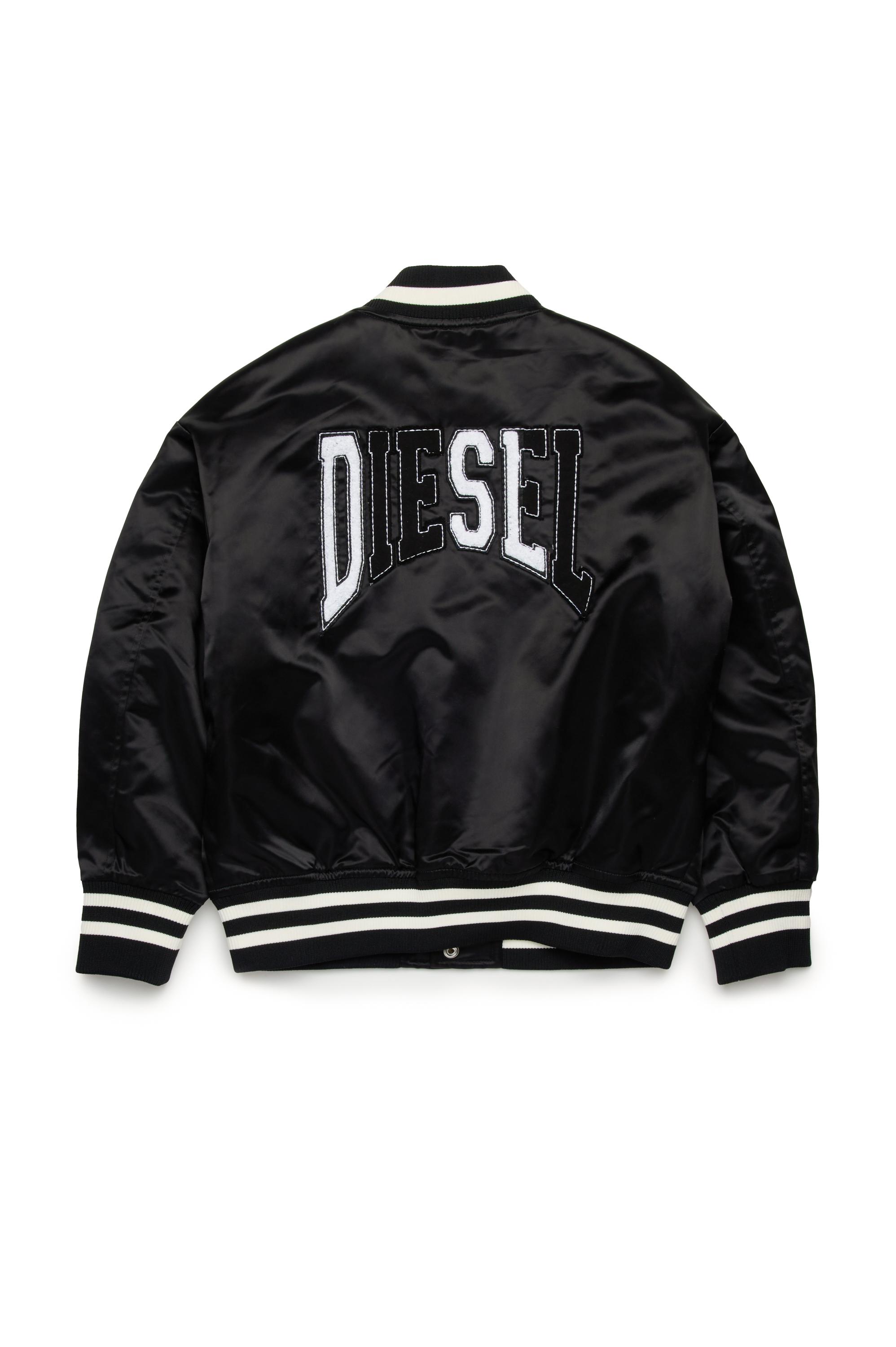 Diesel - JSTART, Herren Wattierte College-Bomberjacke aus Satin in Schwarz - 2