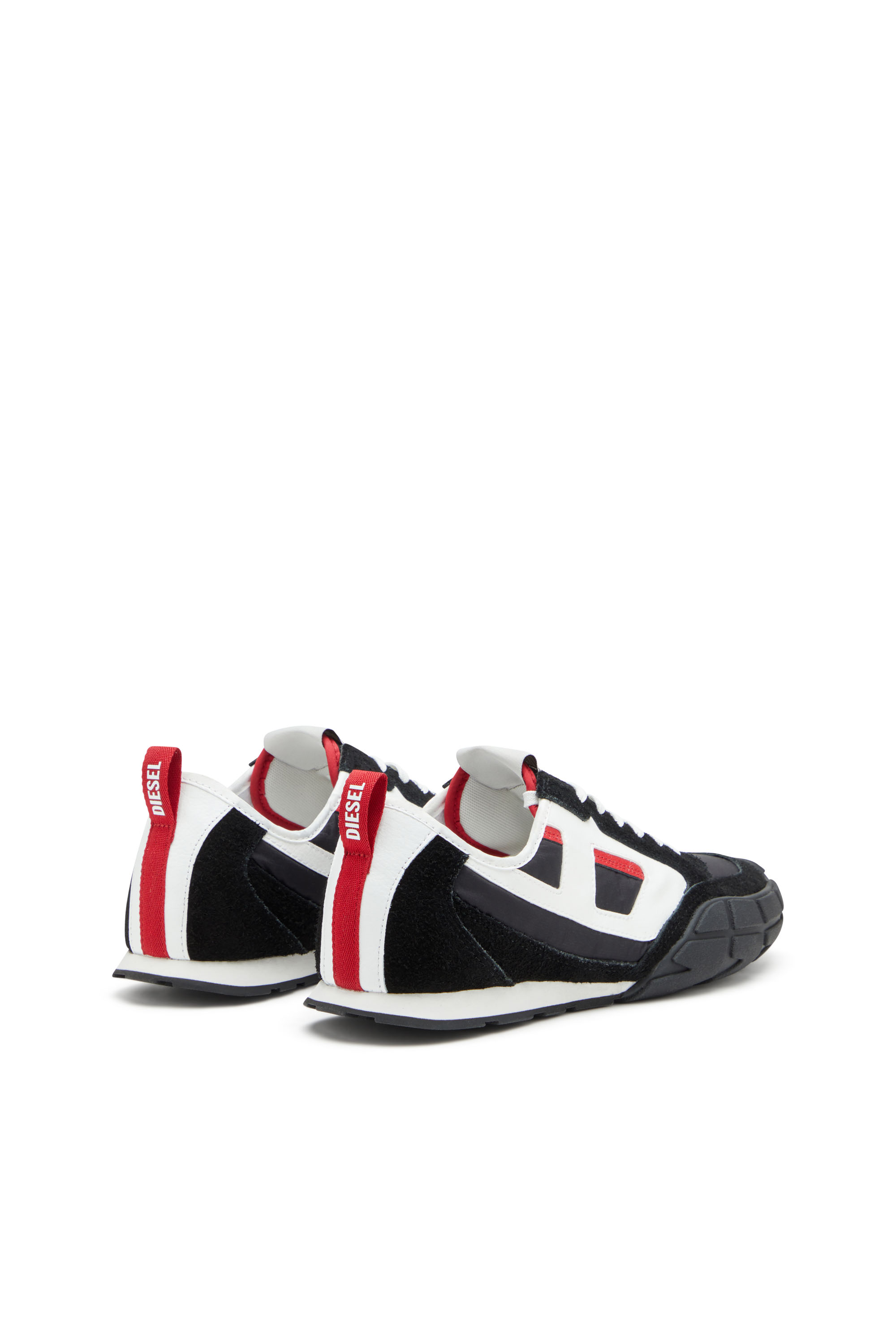 Diesel - S-PAGODHA LOW, Herren S-Pagodha-Sneakers aus Leder, Wildleder und Ripstop in Schwarz/Rot - 3