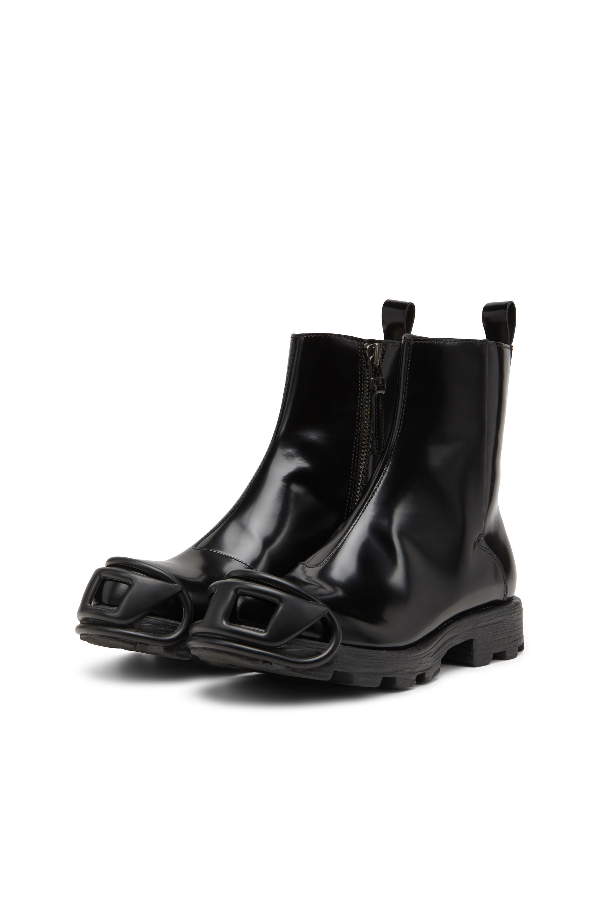 Diesel - D-HAMMER BT ZIP D, Herren D-Hammer-Chelsea Boots aus Leder mit Oval D-Zehenkappe in Schwarz - 9