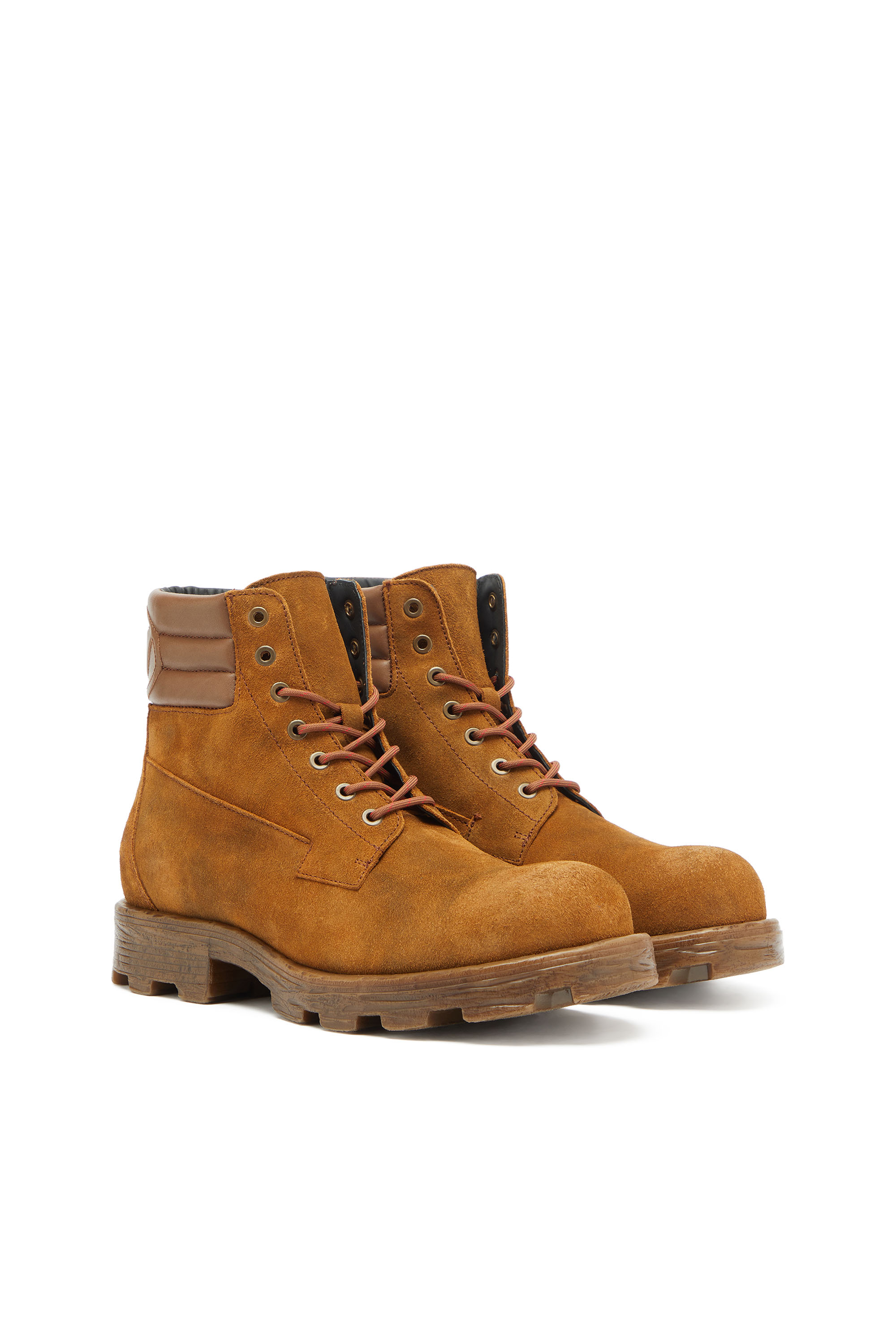 Diesel - D-HAMMER LACE UP, Herren D-Hammer - Combat-Boots aus Veloursleder und Leder in Camel - 2