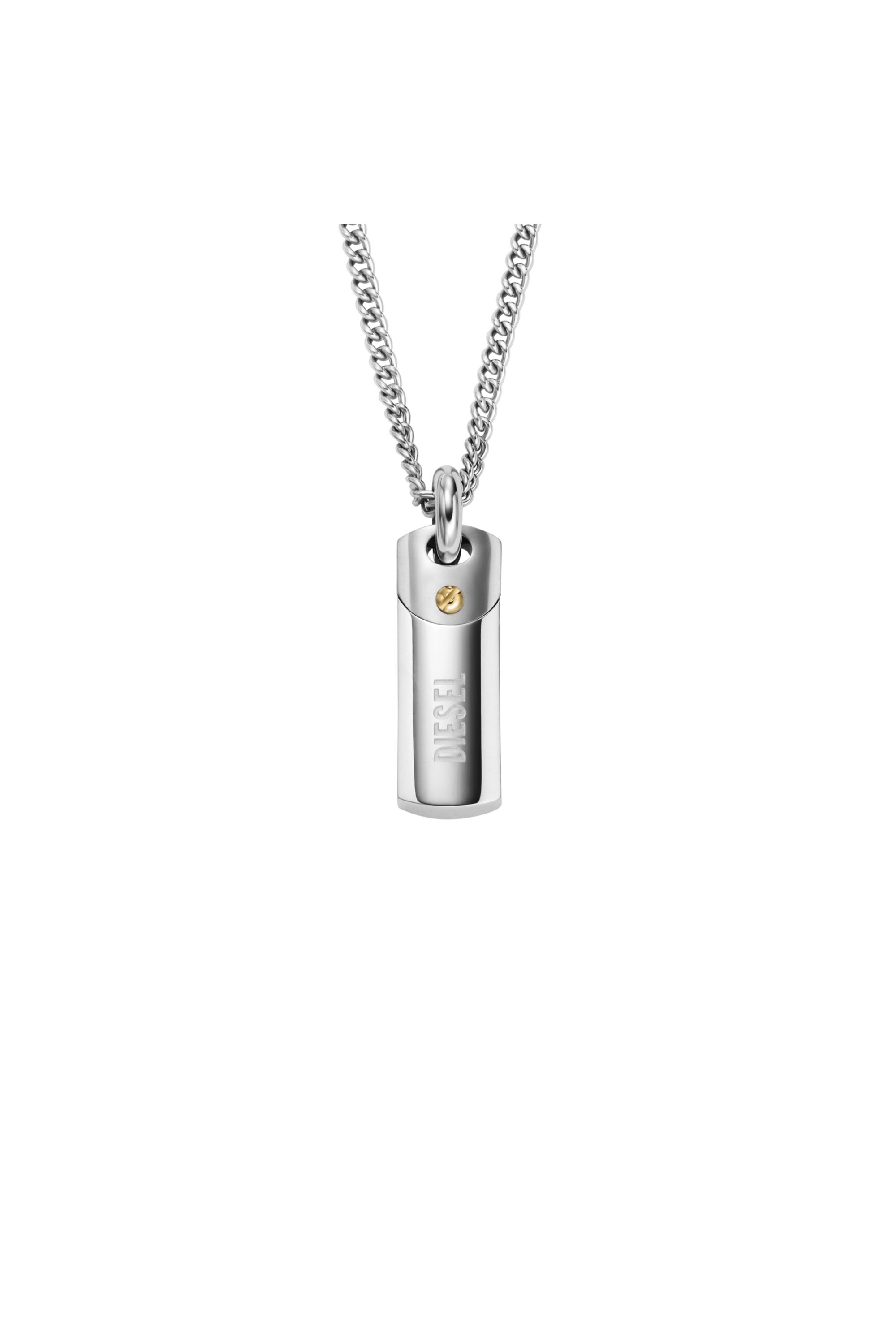 Diesel - DX1116, Herren Kette mit Edelstahlanh&auml;nger im Military-Look in Silber - 2