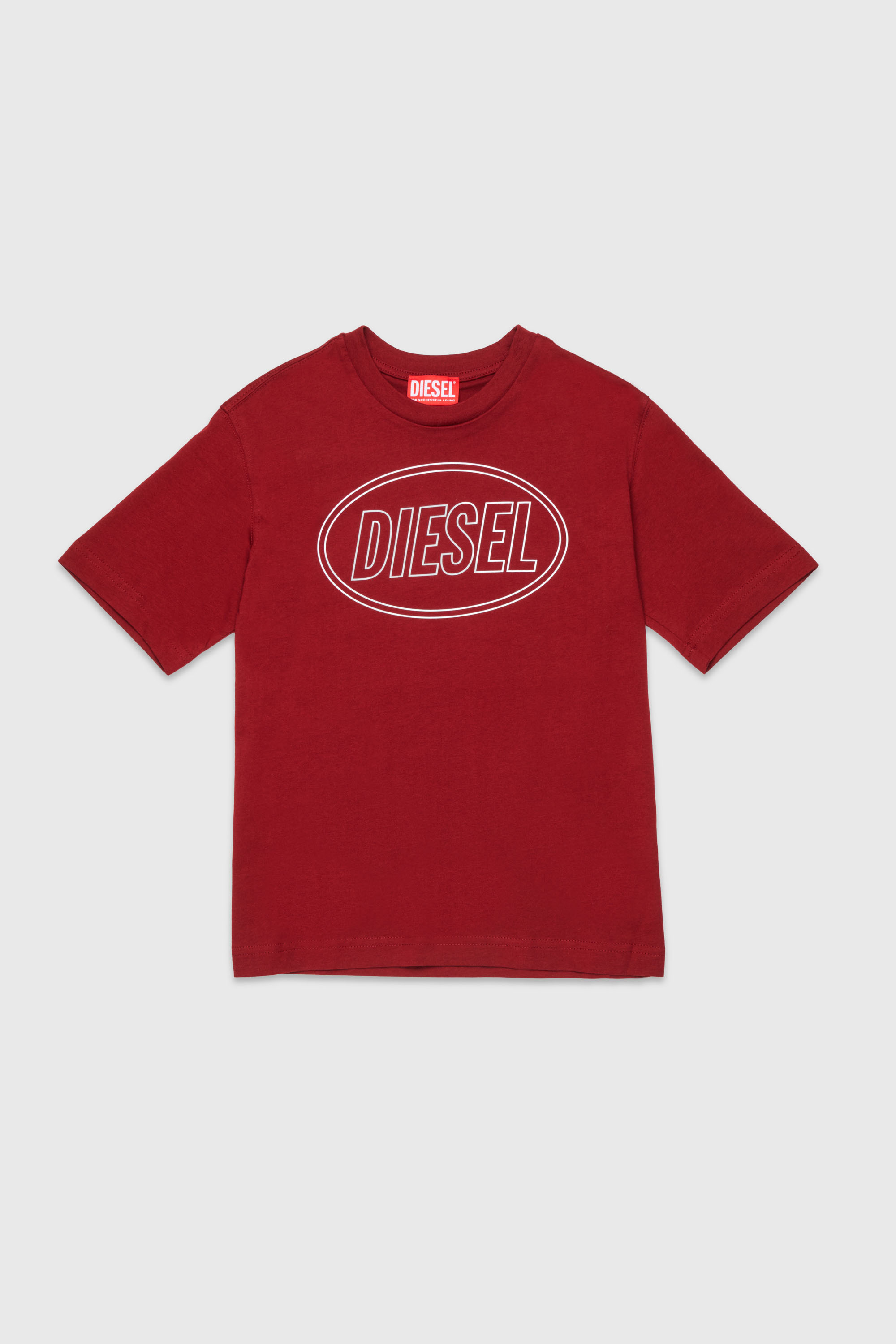 Diesel - TCIRCLE OVER, Herren Baumwoll-T-Shirt mit Diesel-Print in Rot - 1
