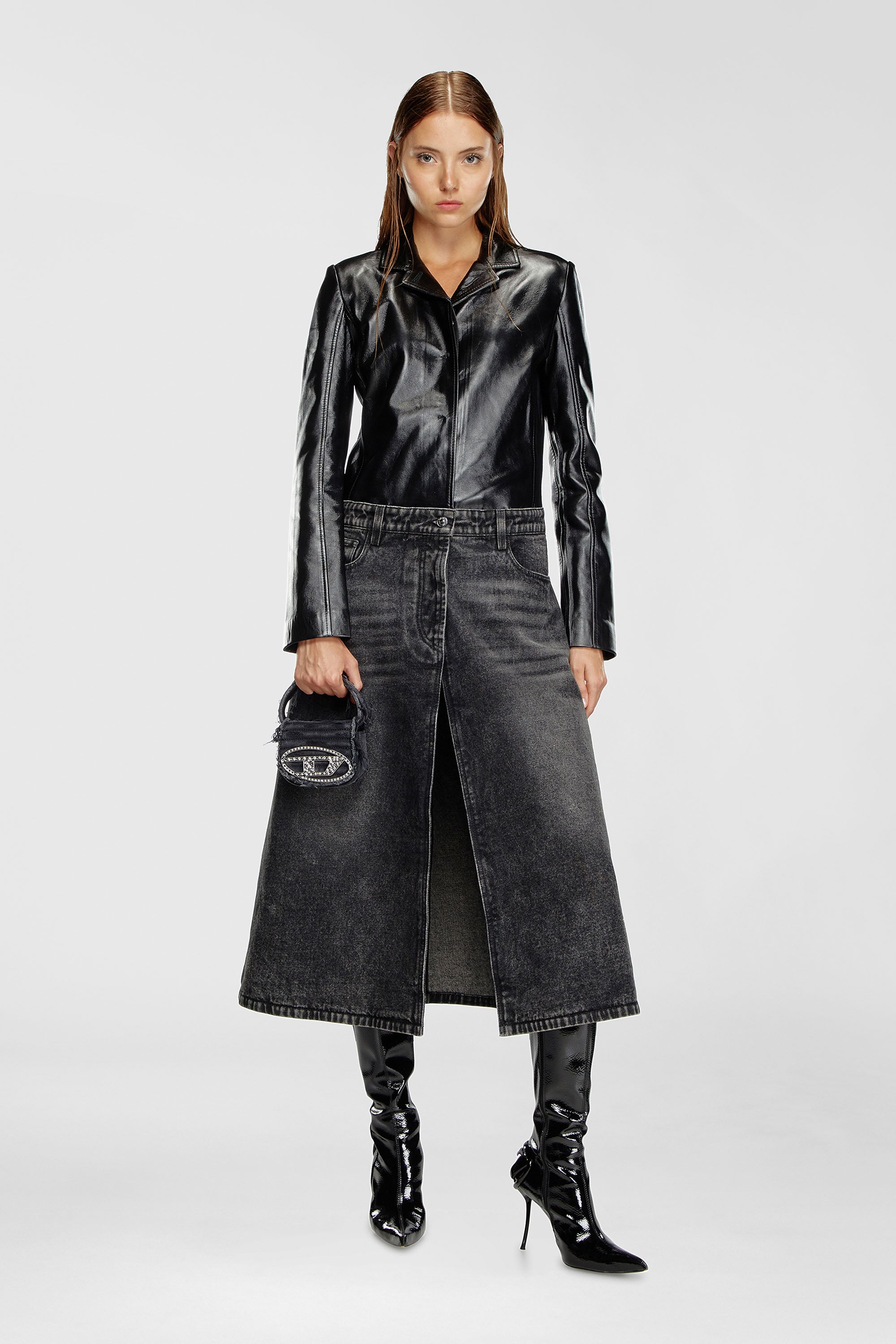 Diesel - 1DR XS, Woman's 1DR XS-Iconic mini bag in canvas and leather in Black - 2