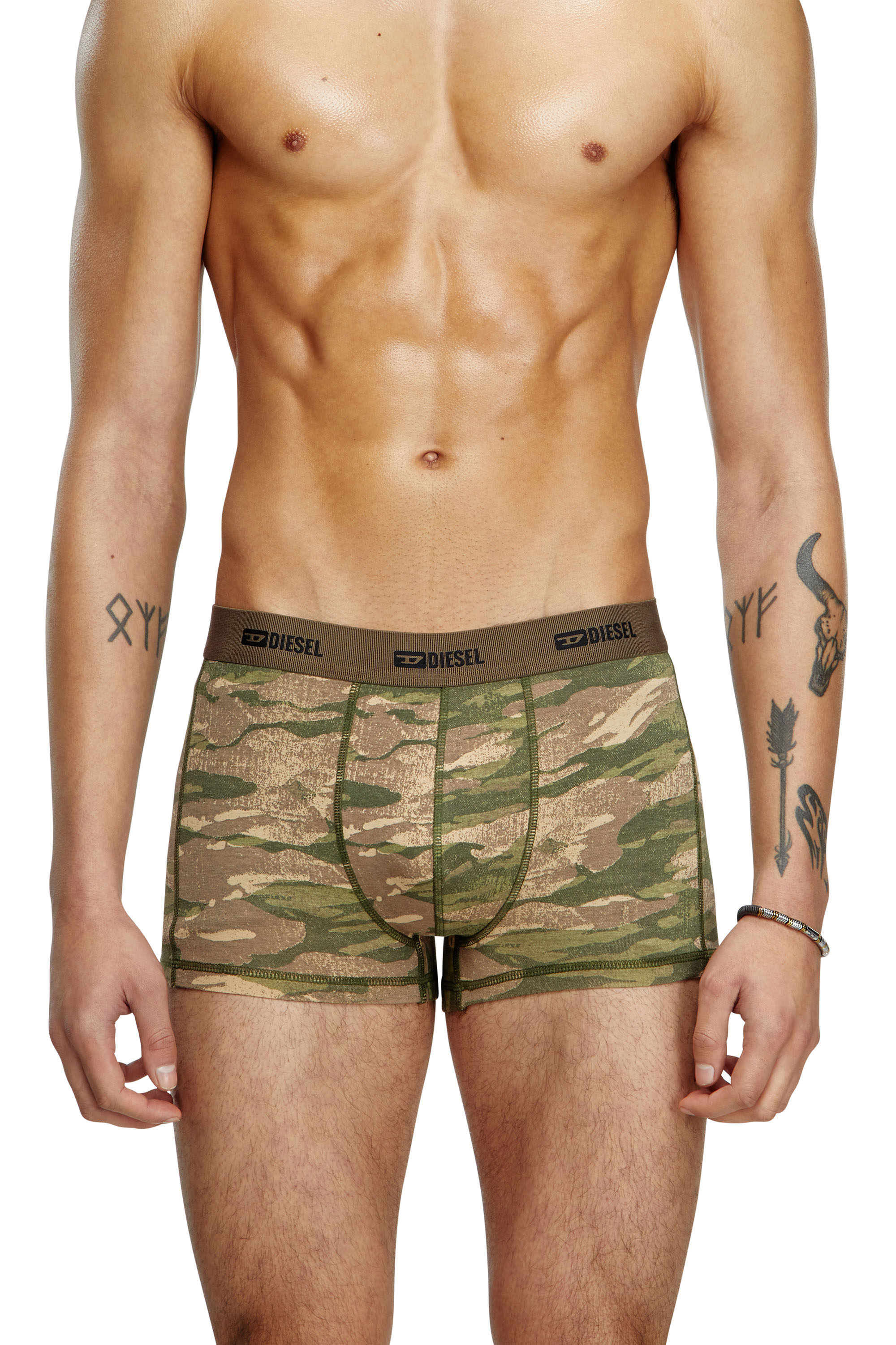 Diesel - DAMIEN-UTLT-3PACK, Herren Einfarbige und Camouflage Retropants im Dreierpack in Braun/Grün - 2