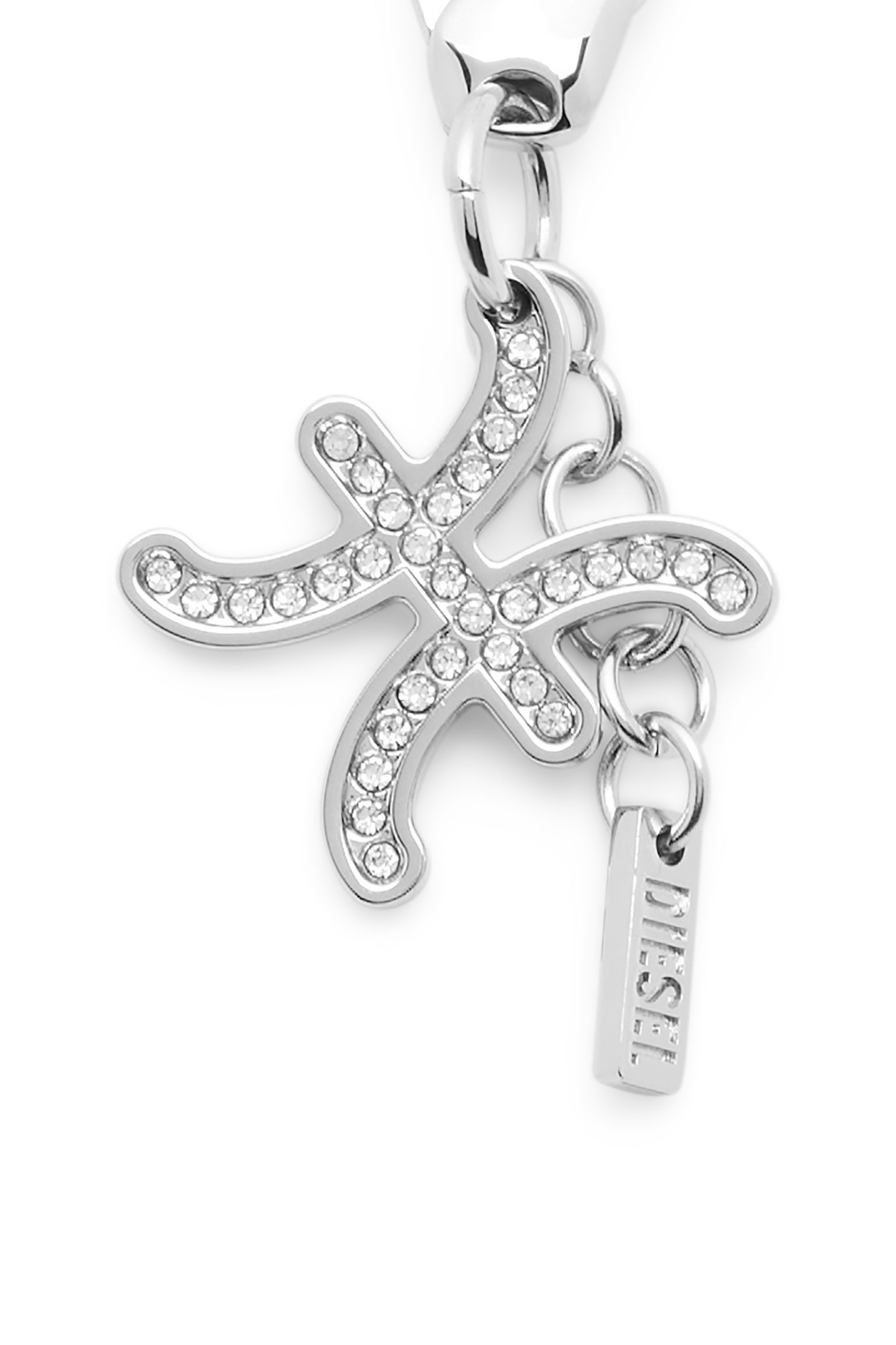 Diesel - CHARM PISCES, Unisex Metall-Fische-Anh&auml;nger mit Strasssteinen in Silber - 3