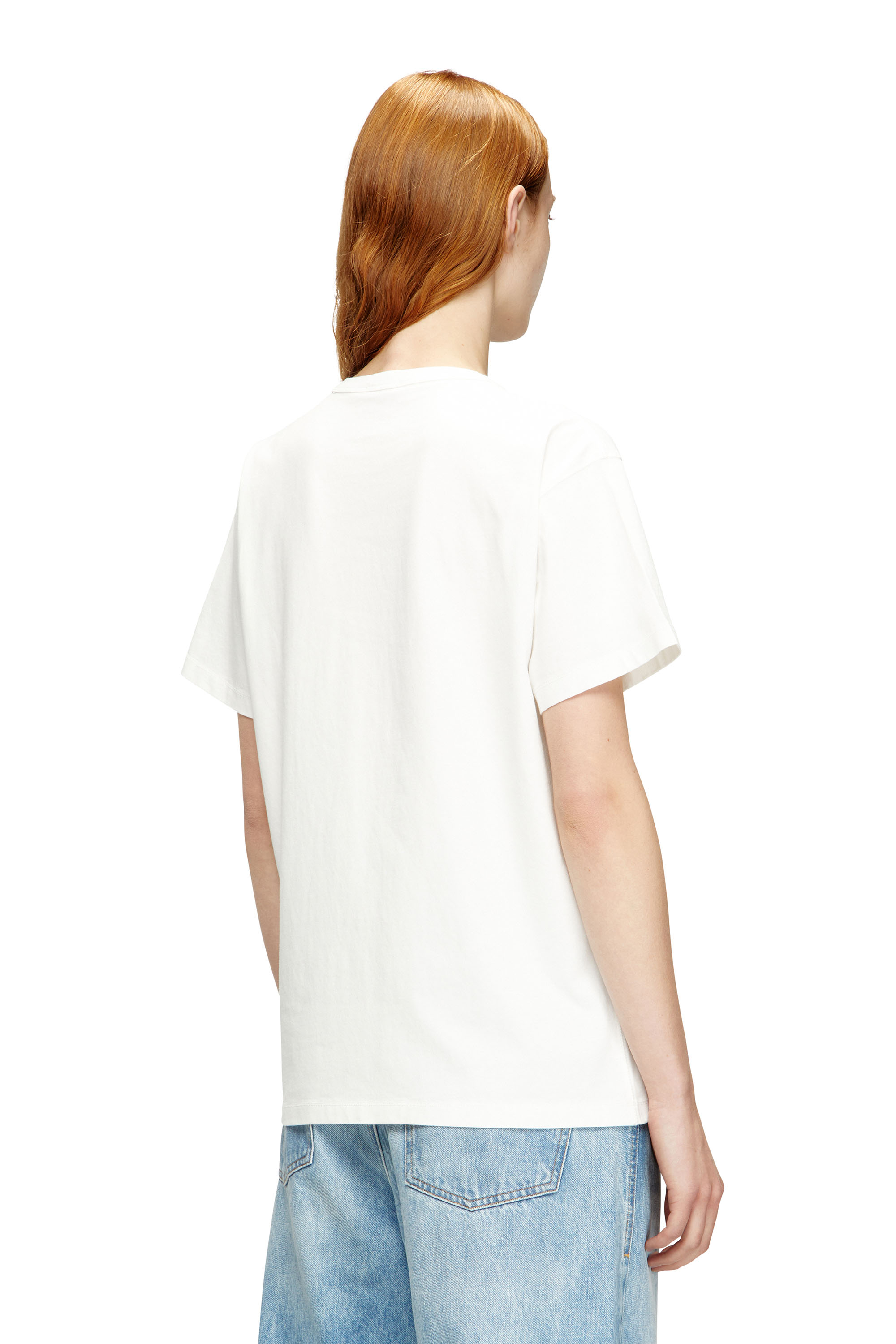 Diesel - T-NORMY-OD-S1, Damen Baumwoll-T-Shirt mit metallischem Oval D in Weiß - 4