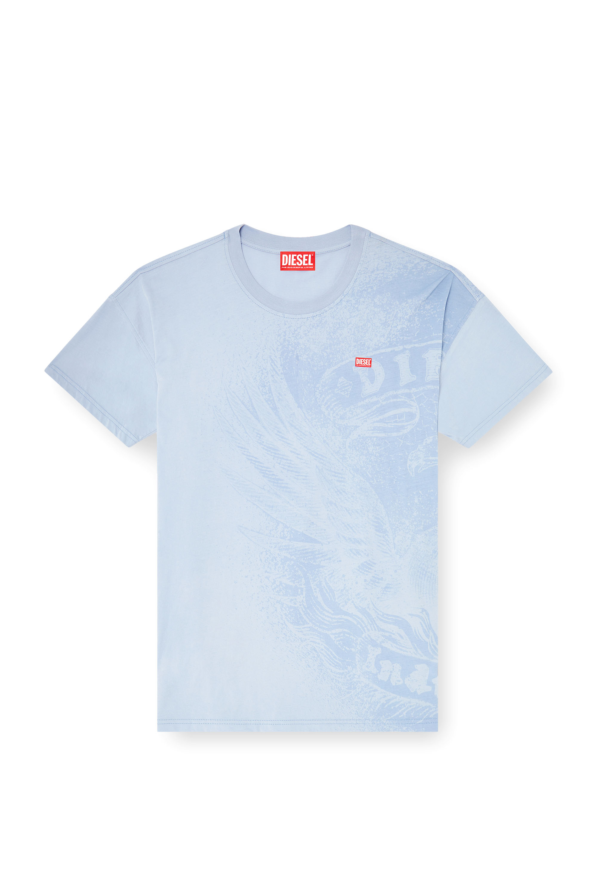 Diesel - T-BOXT-AA3, Herren Locker geschnittenes T-Shirt mit Pigmentdruck in Hellblau - 3