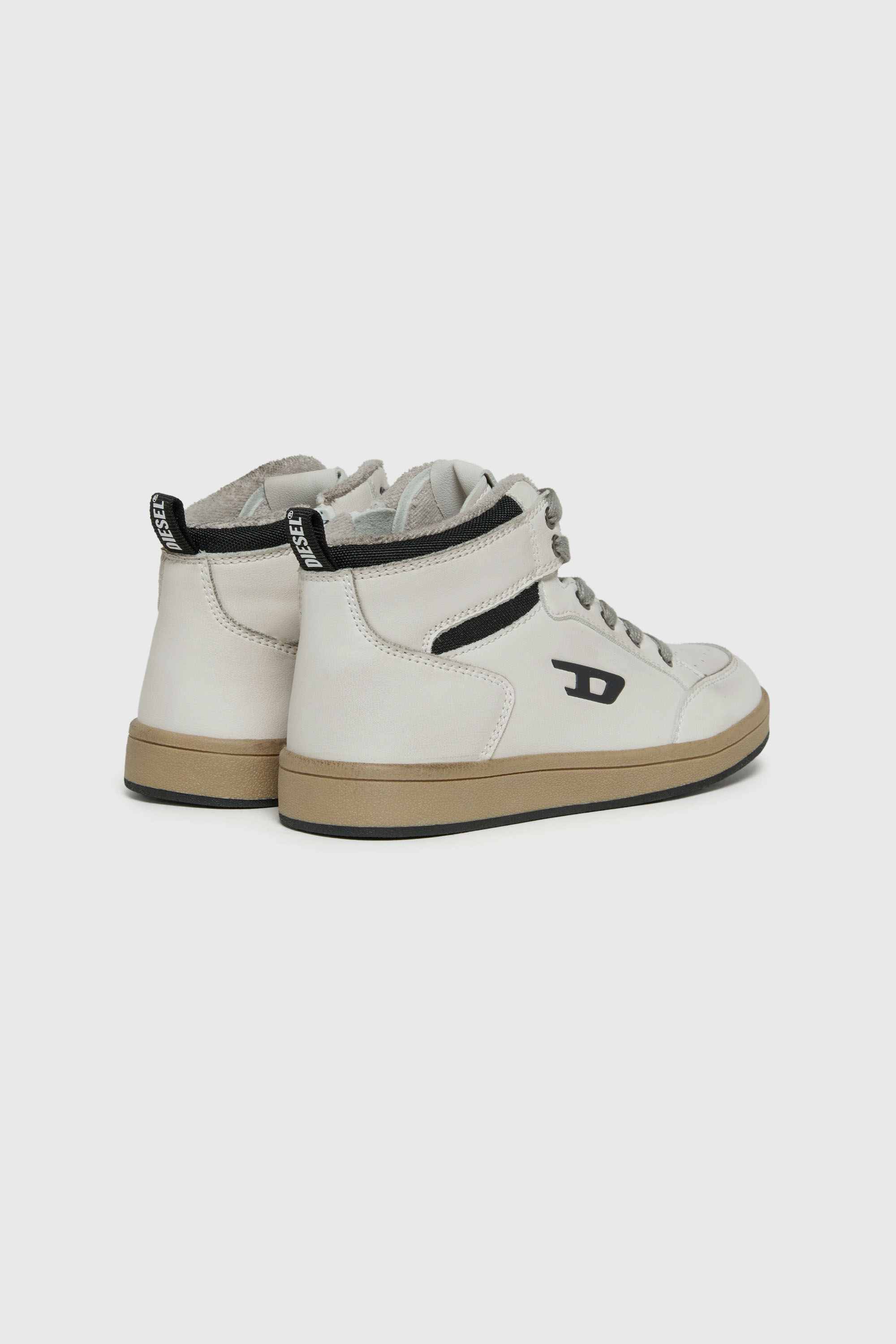 Diesel - S-KIRJY-MID, Unisex S-Kirjy - High-Top-Sneaker mit perforiertem D Logo in Wei&szlig; - 3