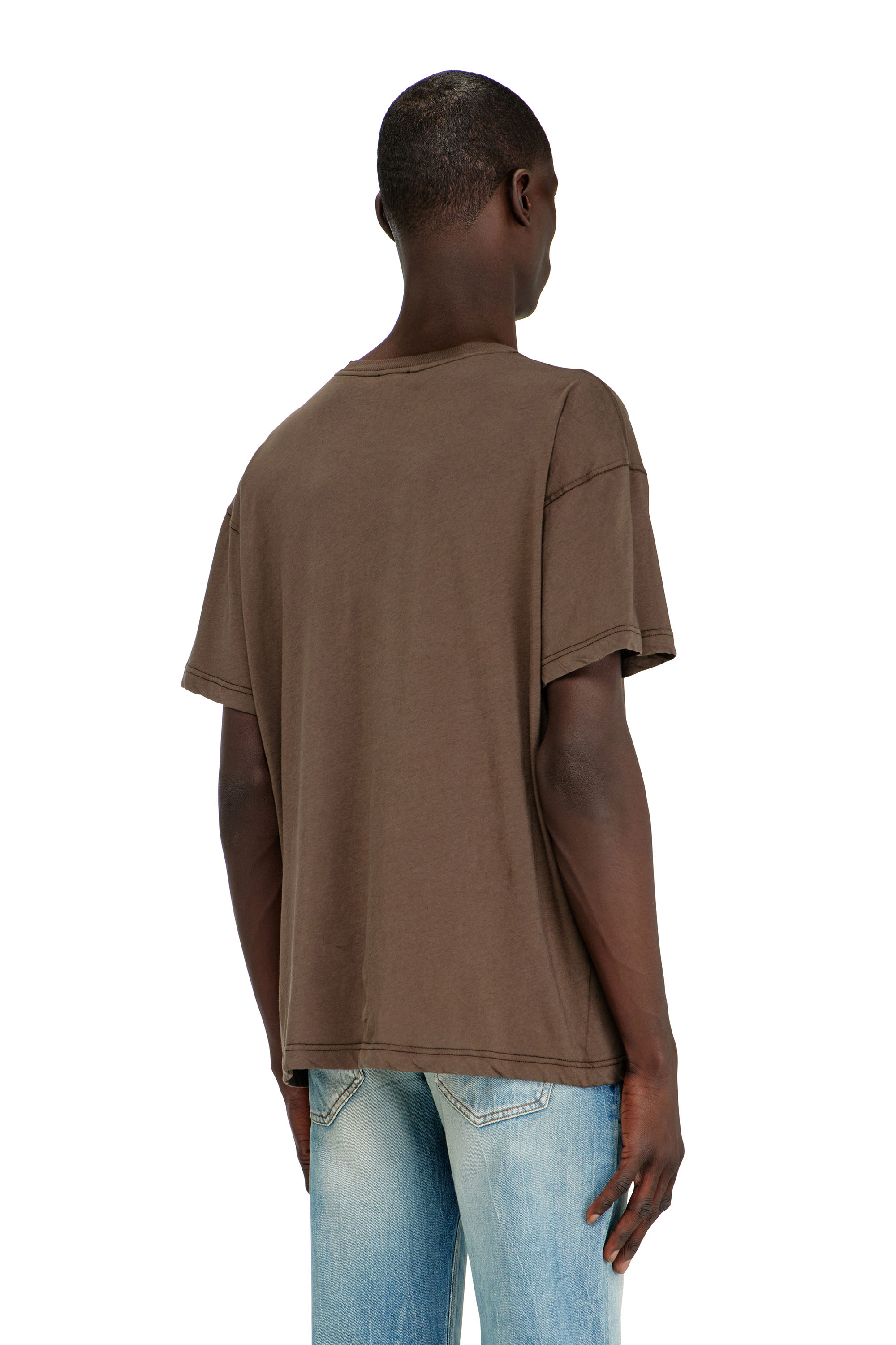 Diesel - T-NORM-AA1, Herren Regul&auml;res T-Shirt mit Ph&ouml;nix-Print in Braun - 4